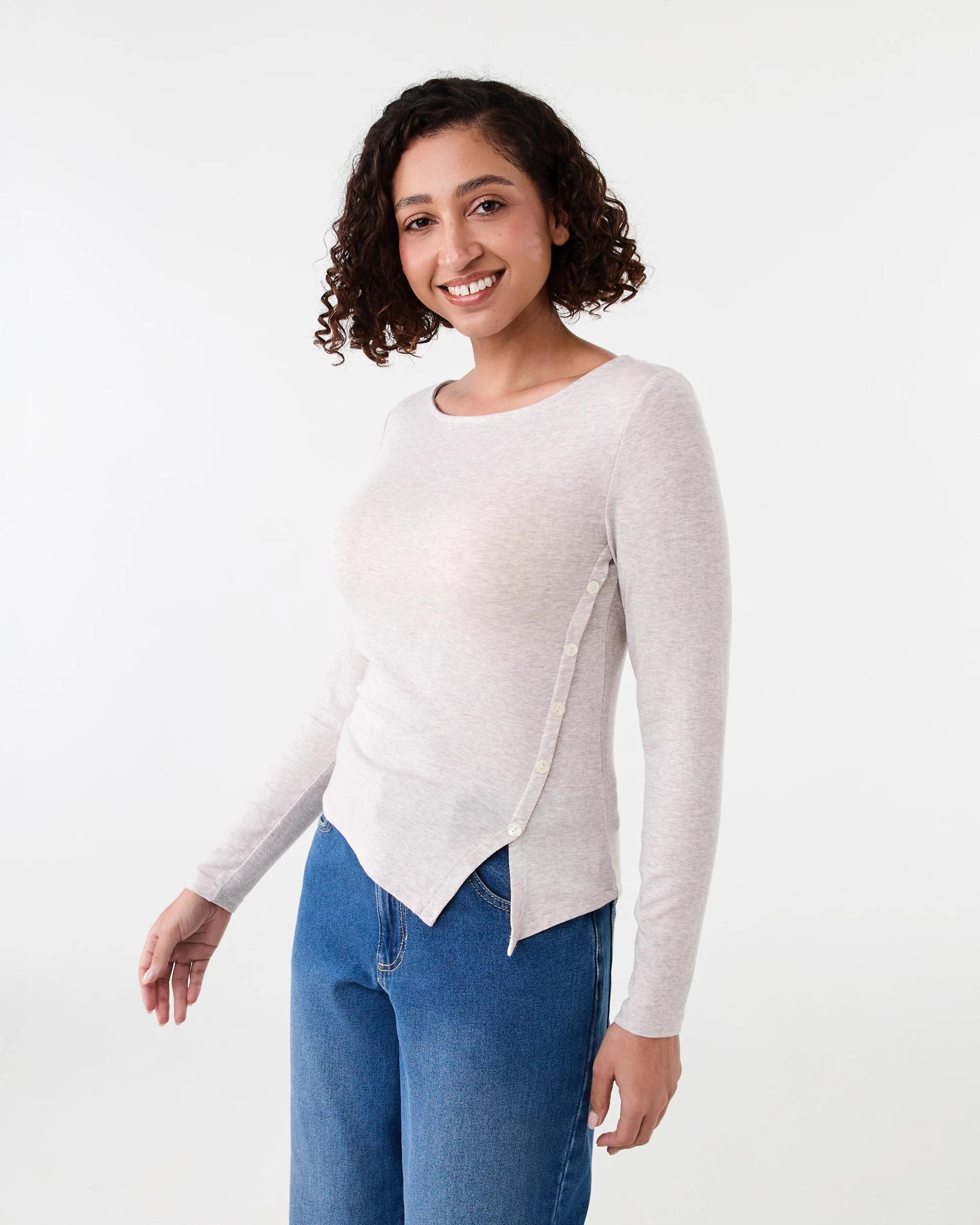 2 Long Sleeve Asymmetric Top Loml Marle, 2 of 6