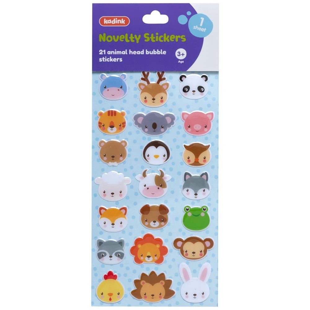 1 Kadink Bubble Stickers Animal Heads, 1 of 1