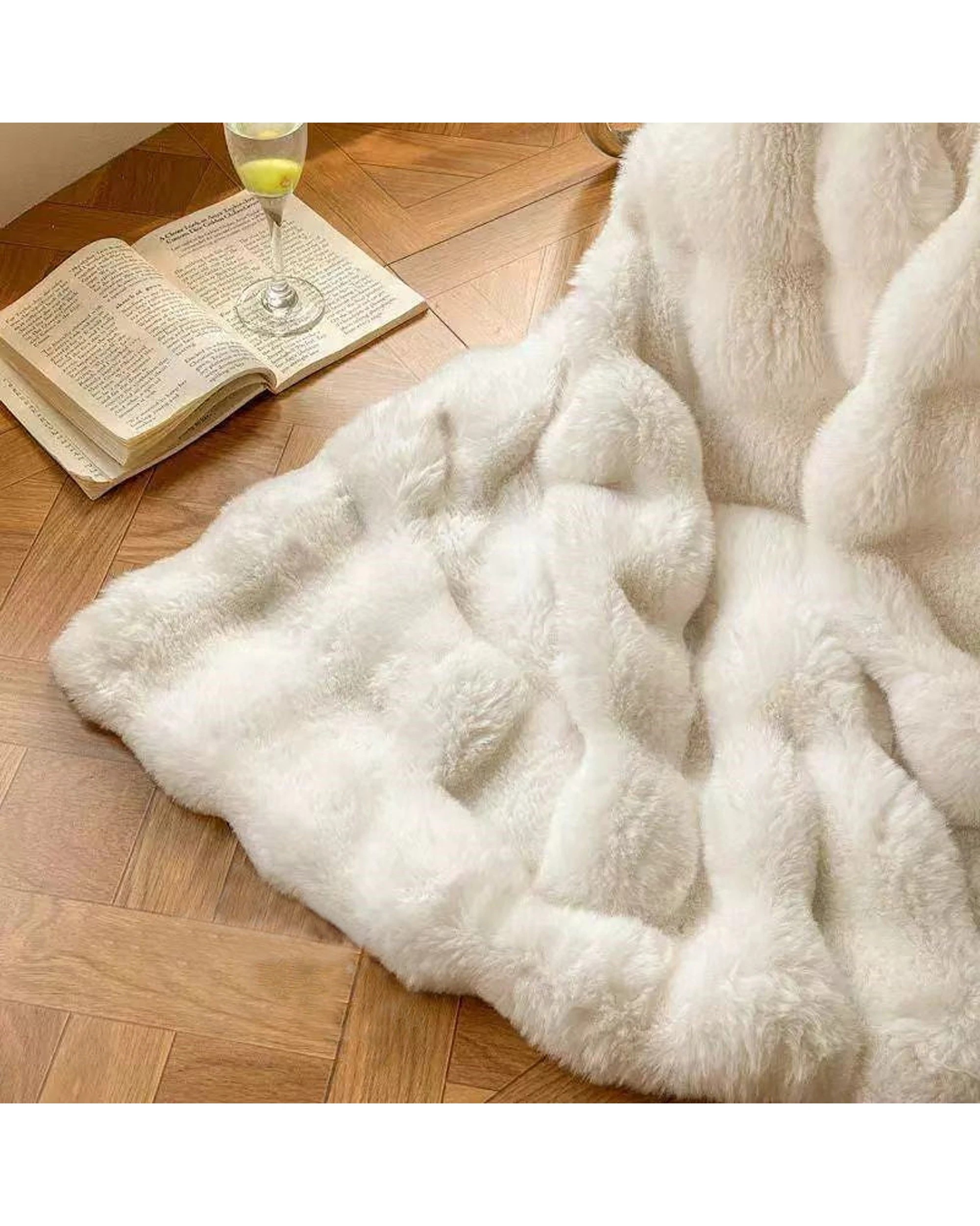 6 Cotton More Super Soft Large Faux Fur Winter Blanket Throw 200x230cm - White, 6 of 6