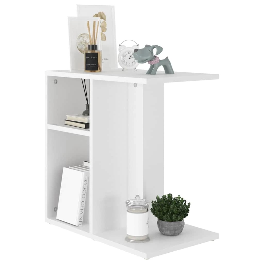 3 vidaXL Side table Ample Storage - White, 3 of 9