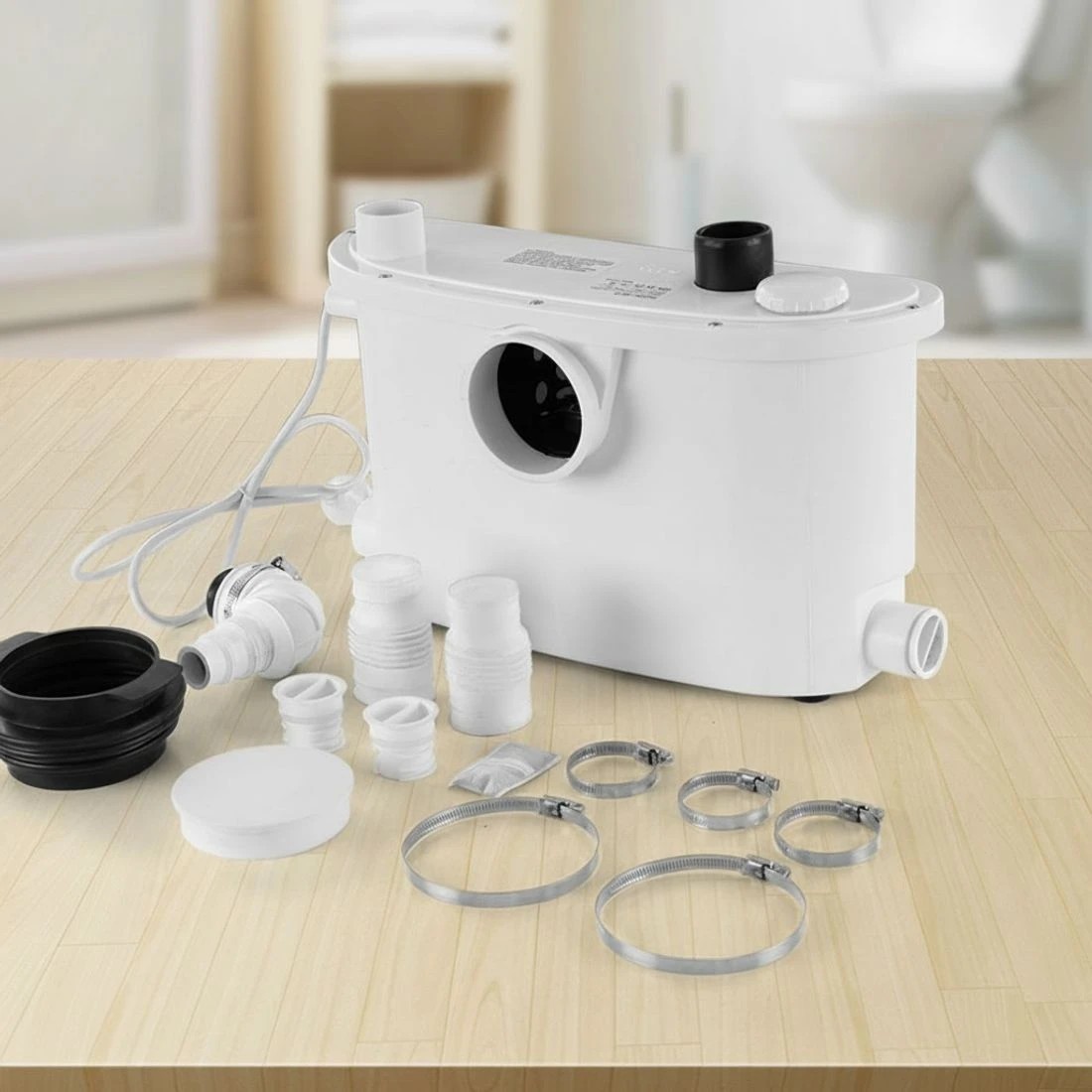 6 Giantz Macerator Sewerage Pump Waste Water Marine Toilet Disposal Unit Clean - White, 6 of 6