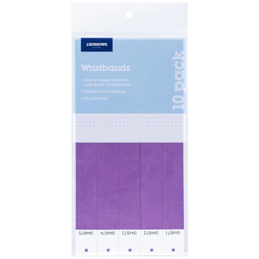 1 J.Burrows Wristbands Purple 10 Pack, 1 of 2