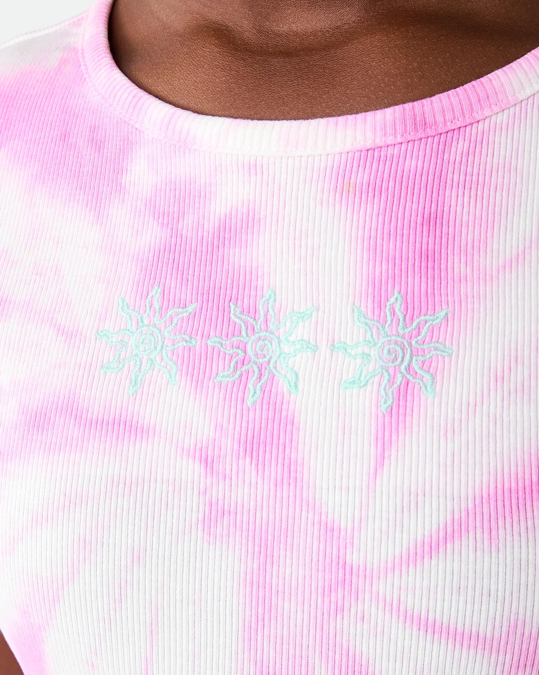 5 Short Sleeve Scoop Neck Rib Dress Pnk Tiedye, 5 of 8