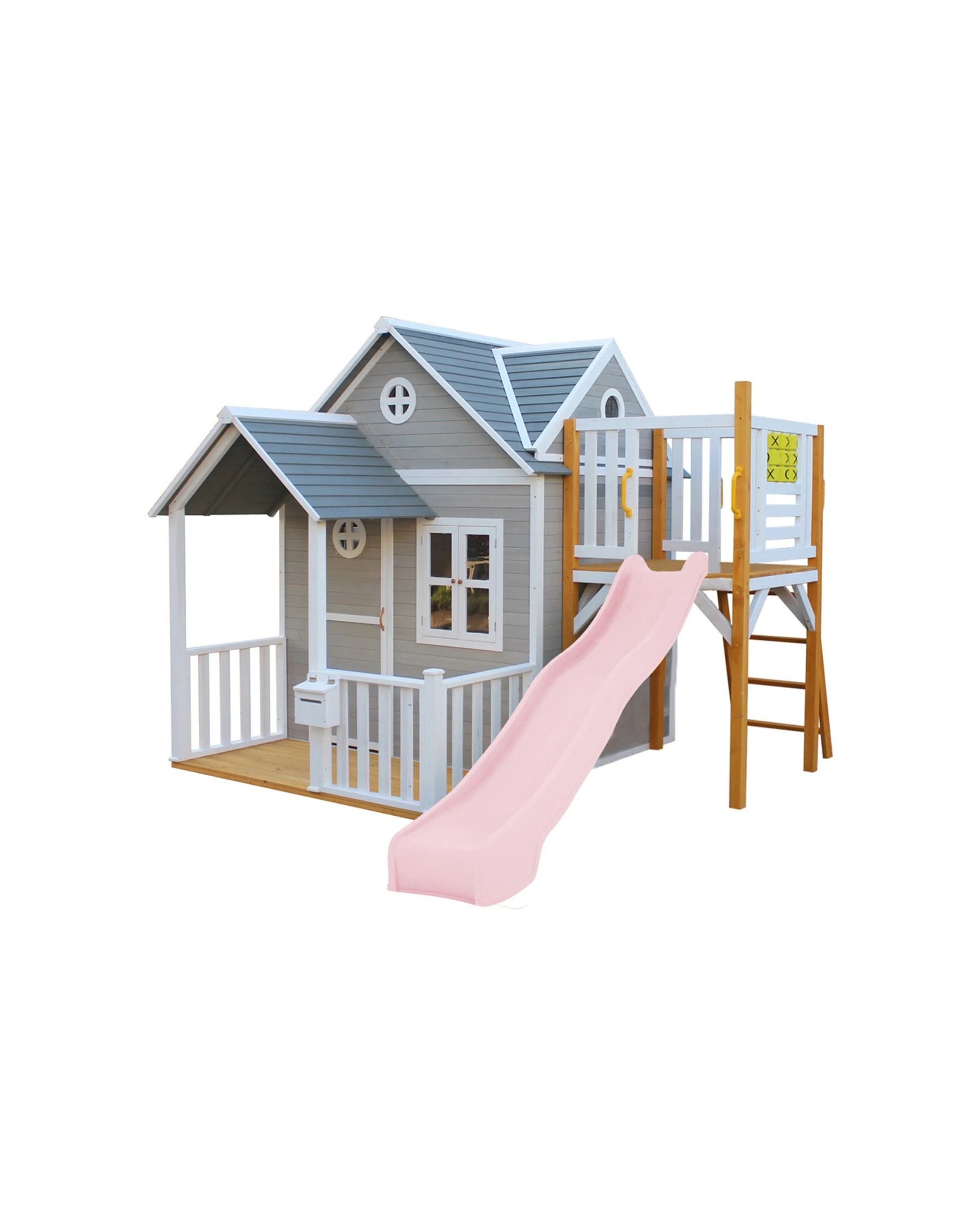 1 KIDZSHACK Jolly Kids Wooden Cubby House With Letterbox Slide - Pink, 1 of 1