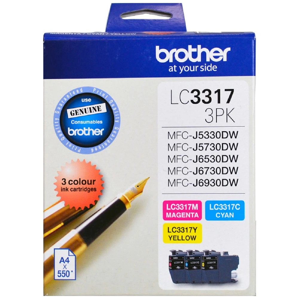 1 Brother LC 3317 Ink Cartridges 3 Colour Value Pack, 1 of 2