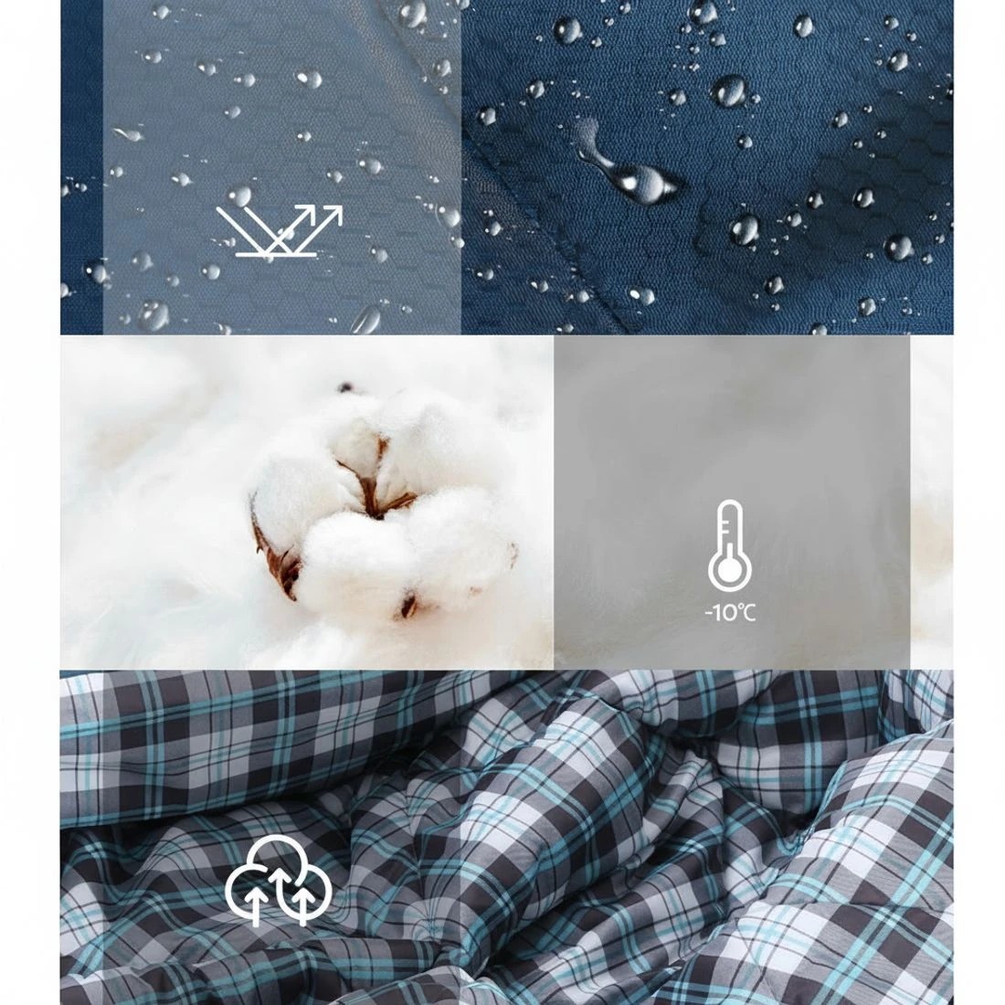 5 Weisshorn Sleeping Bag Double Pillow Thermal Camping Hiking Tent Blue - Blue, 5 of 6