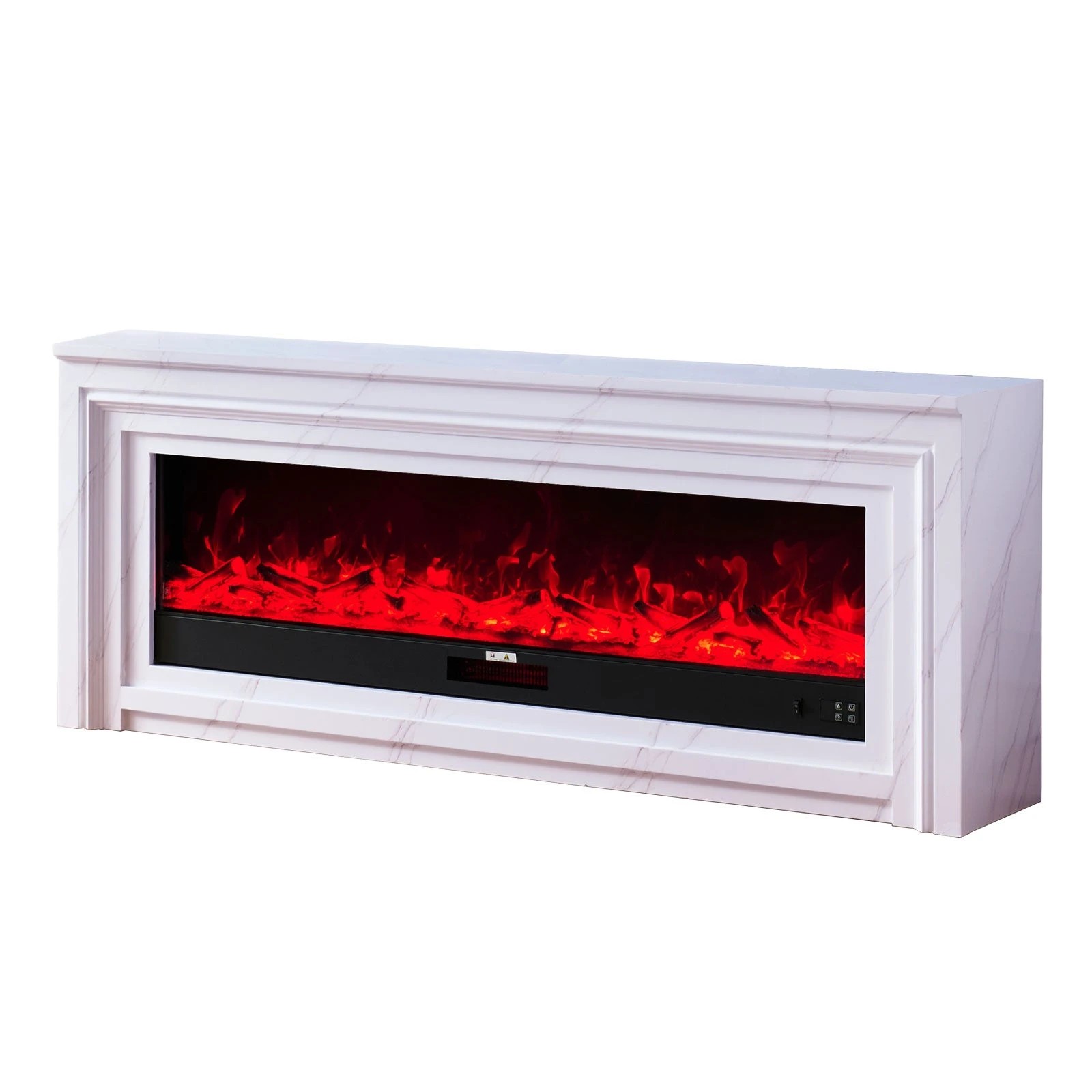 2 Moda Living Valence 60 inch Electric Fireplace with White Mantel Suite - White, 2 of 9