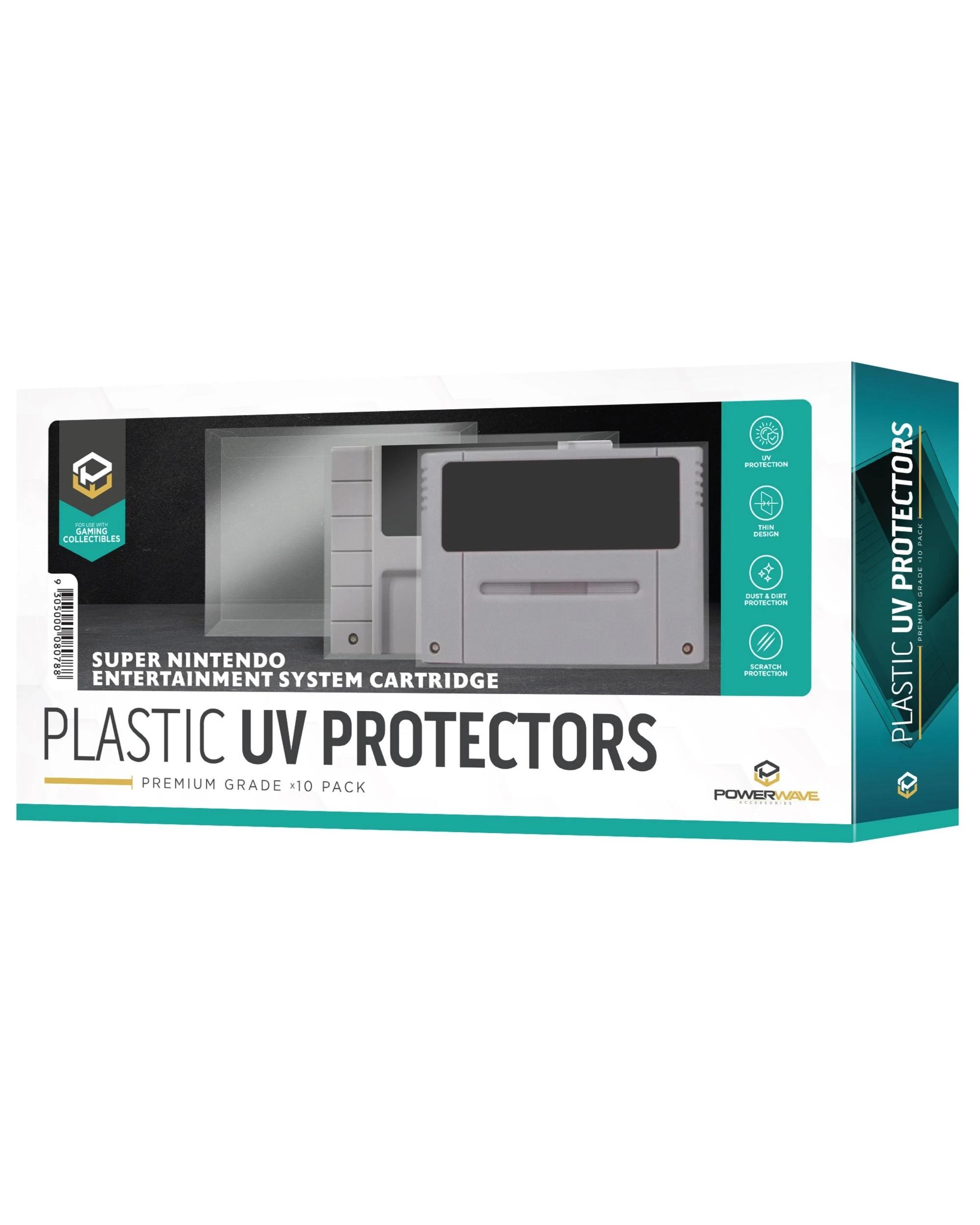 1 Powerwave SNES Cartridge 0.5mm Plastic UV Protector 10 Pack - Clear, 1 of 4