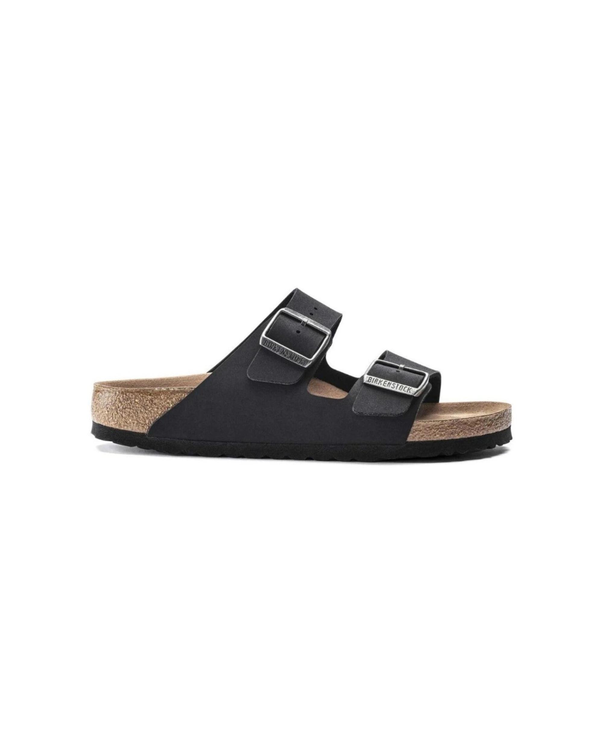 1 Birkenstock Arizona BirkiBuc Vegan Slip-On Sandals Narrow BLACK, 1 of 8