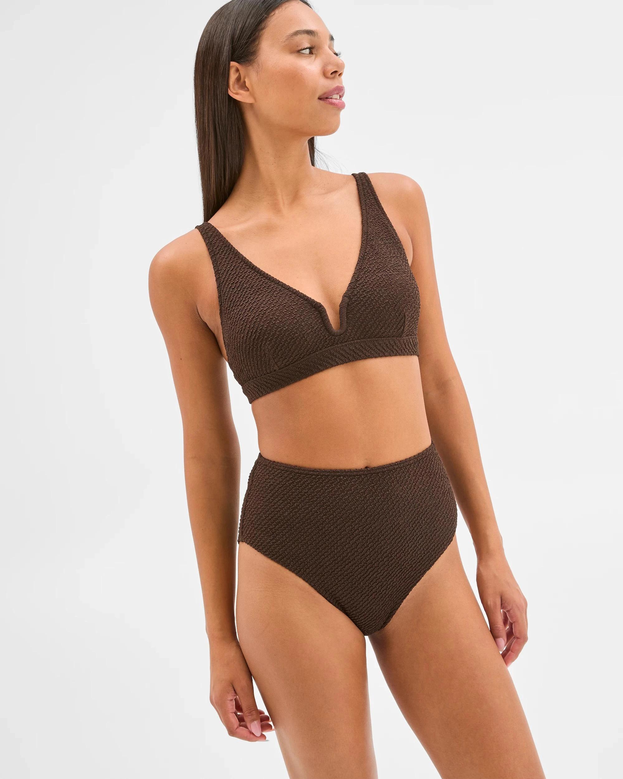 7 Target Woman Resort High Waisted Textured Bikini Bottoms COCOA, 7 of 10