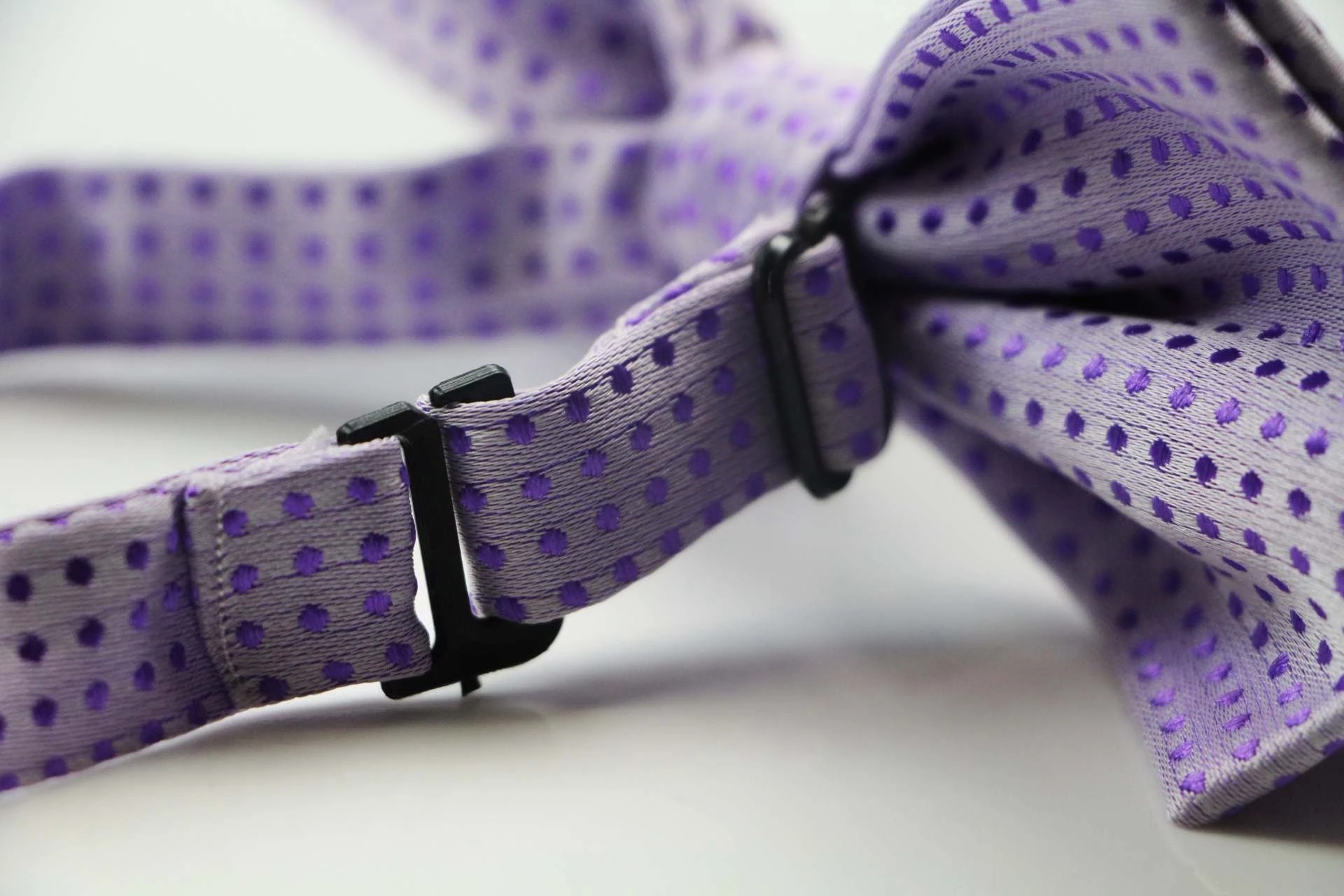 2 Zasel Mens Violet Polka Dot Patterned Bow Tie, 2 of 2