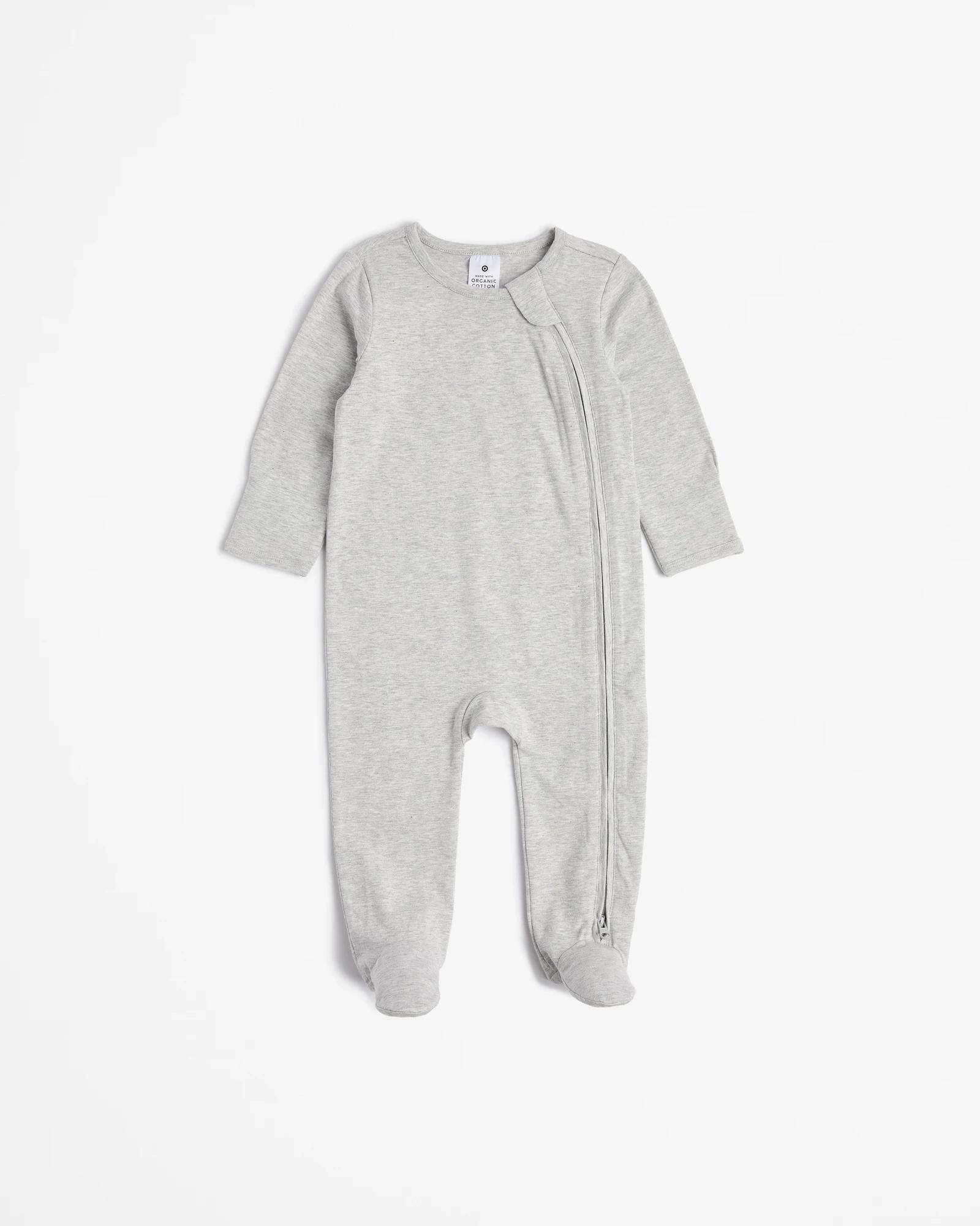 4 Target Baby Baby Organic Cotton Print Zip Coveralls 3 Pack GREY MARLE, 4 of 5