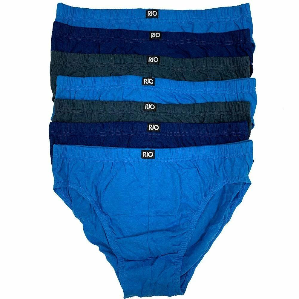 1 Rio Mens 7 Pack Sexy Hipster Brief Cotton Underwear BLUES (64K), 1 of 1