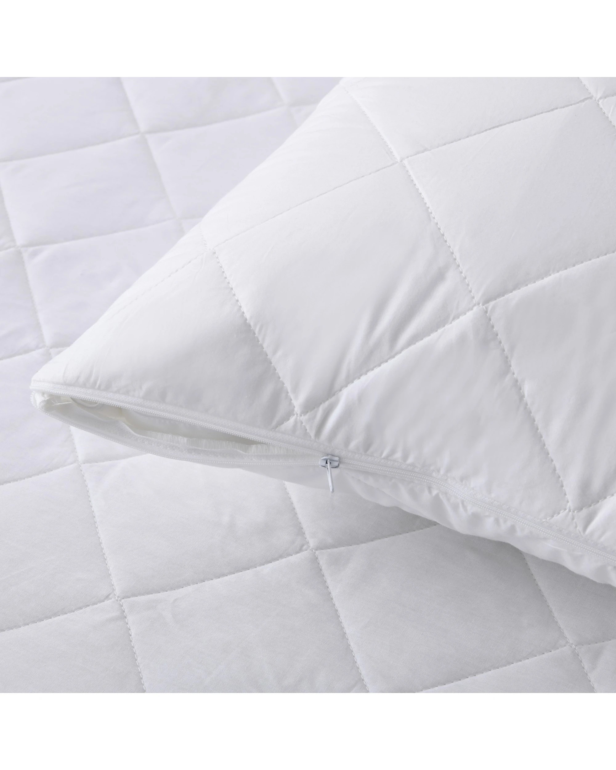 3 Dreamaker Quilted Cotton Cover Pillow Protector Standard 48x73cm (2 Pack) - White, 3 of 6
