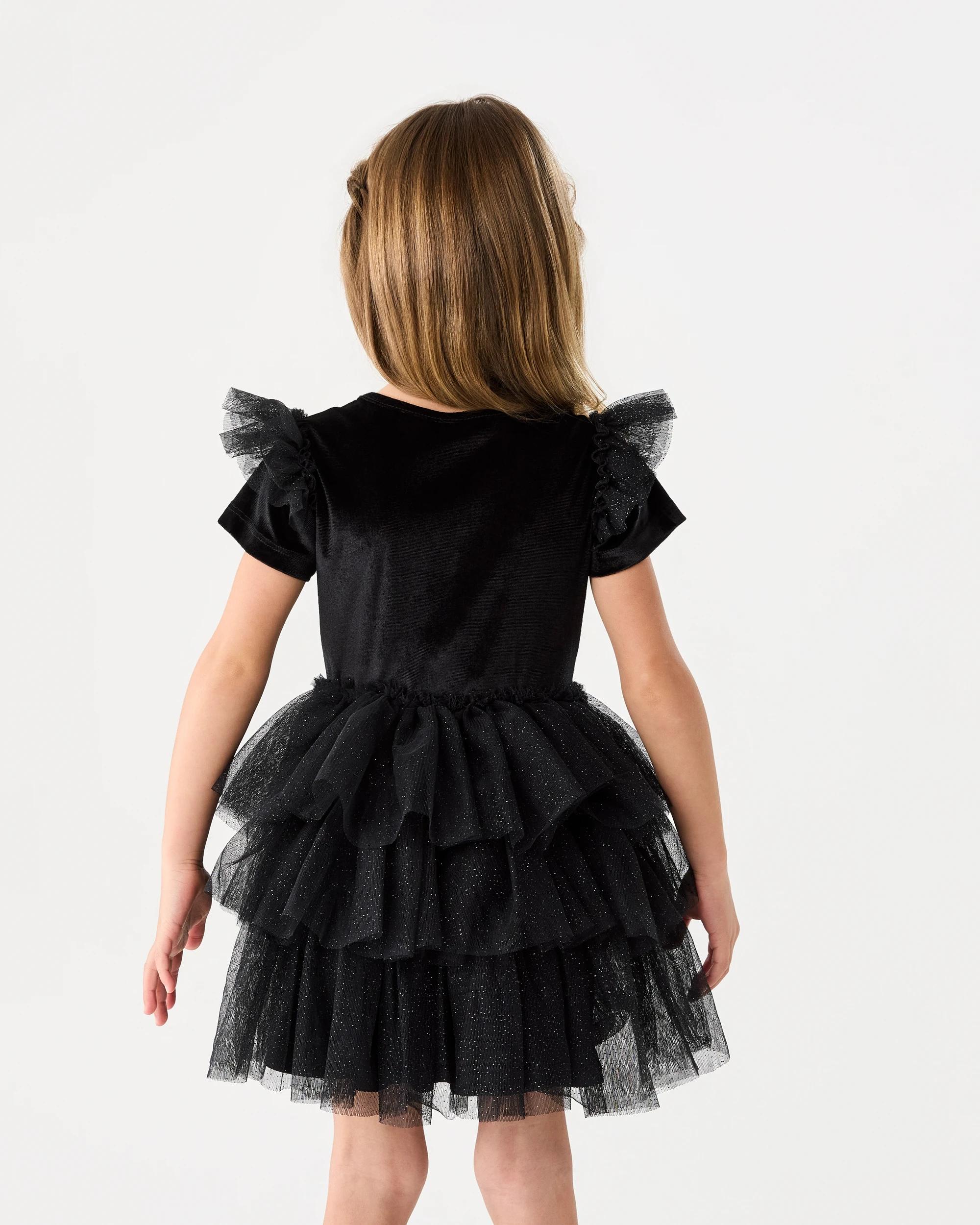 2 Short Sleeve Tutu Dress Black, 2 of 8