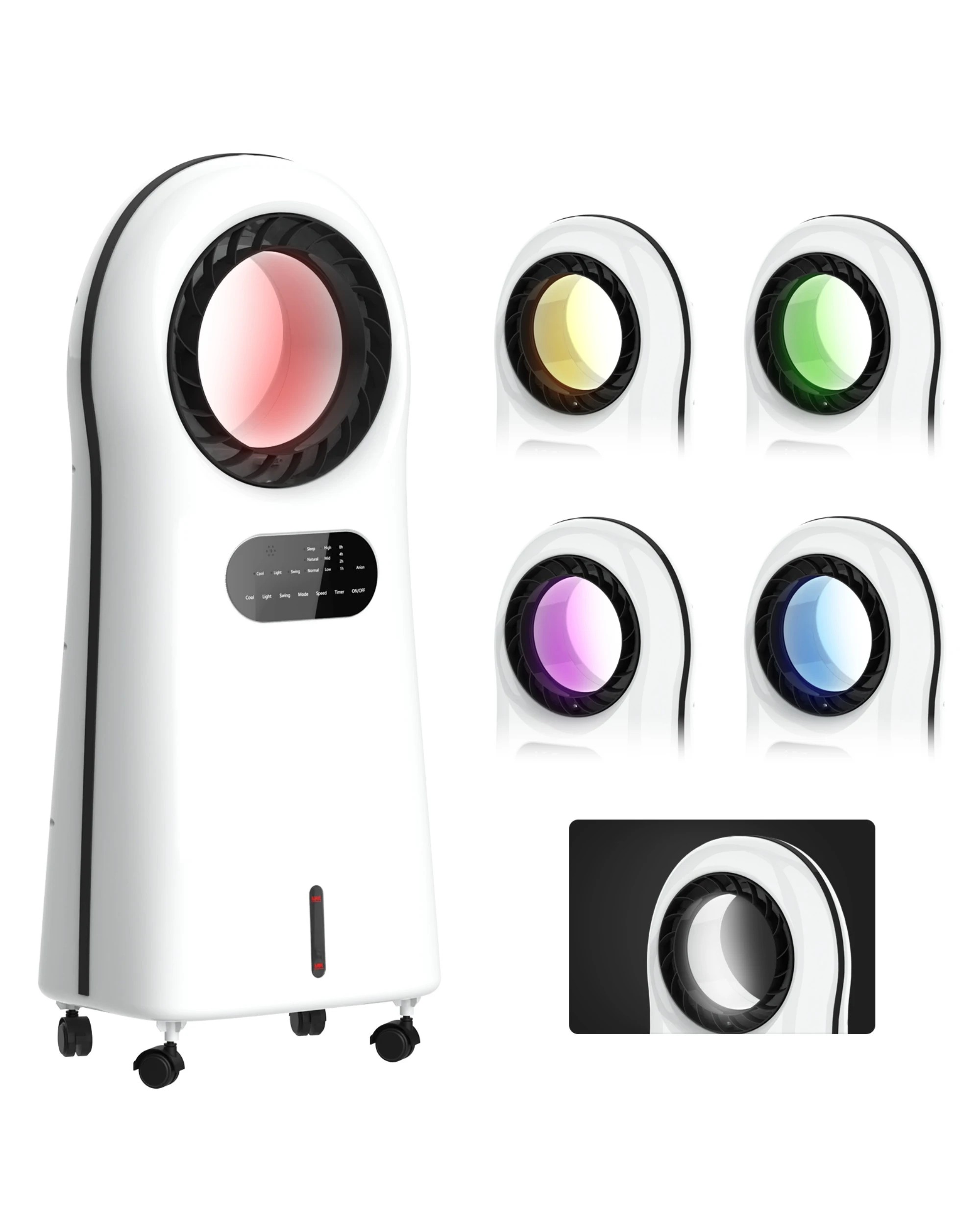 6 Advwin 3 in 1 Evaporative Air Cooler Portable 3.5L Air Conditioner Bladeless Fan with 2 Ice Box, White, 6 of 7