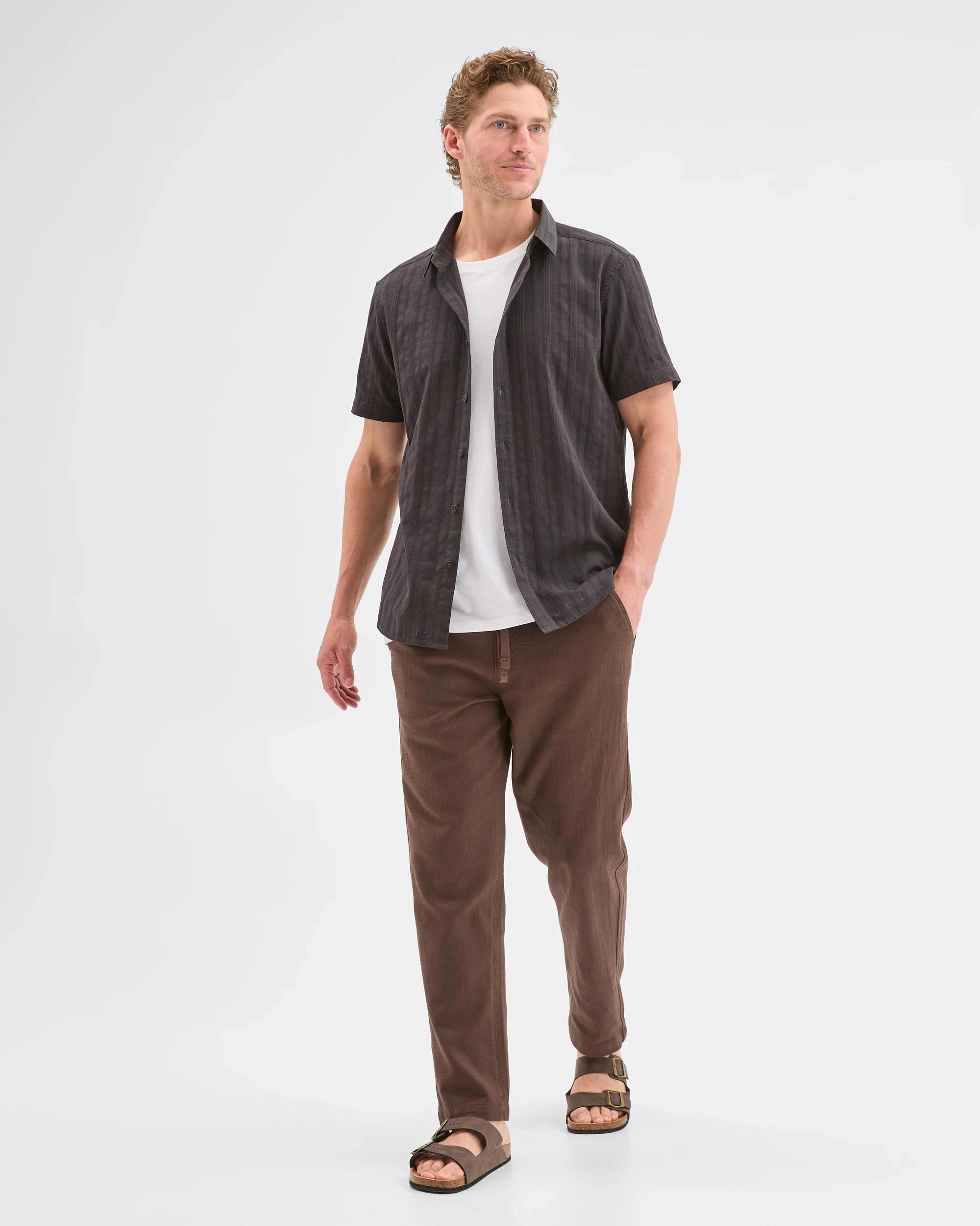 1 Target Australian Cotton Relaxed Textured Pants CHOCOLATE, 1 of 5
