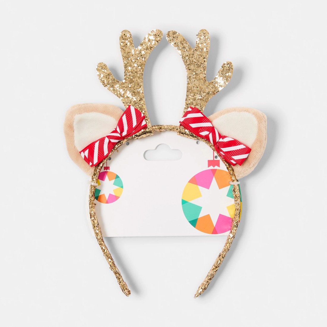 3 Christmas Reindeer Headband - Red, White, Brown and Gold Tone, 3 of 3