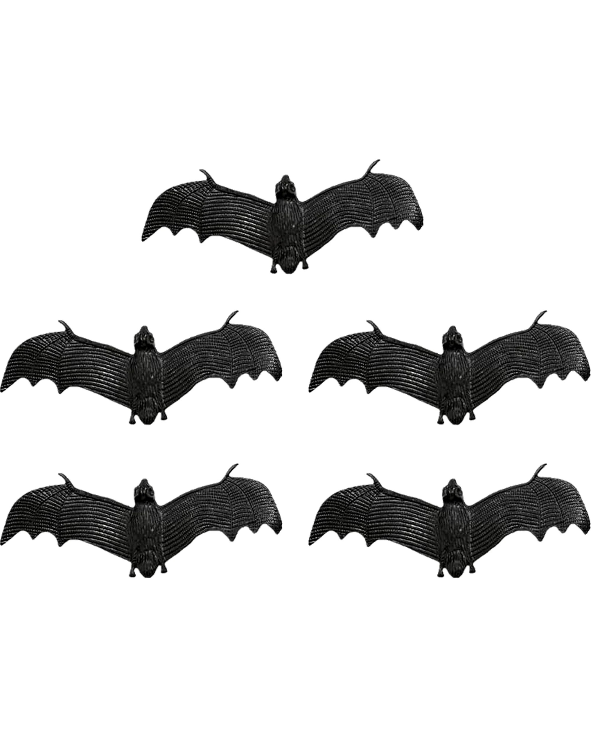 1 JD Party Plastic Bats Pack of 6 - Black, 1 of 2