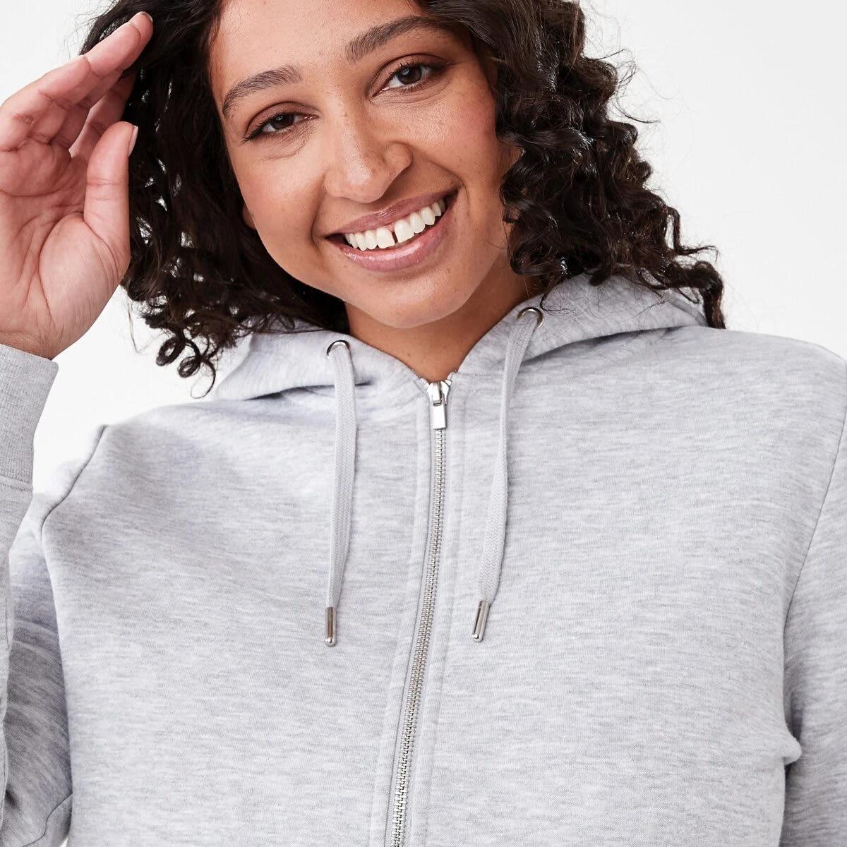 5 Long Sleeve Zip Through Hoodie Slvr Marle, 5 of 7