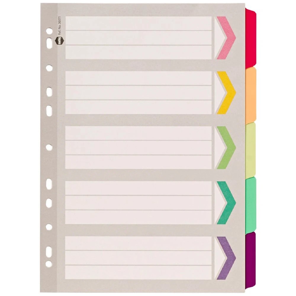 1 Marbig Fluoro Dividers A4 5 Tab, 1 of 1