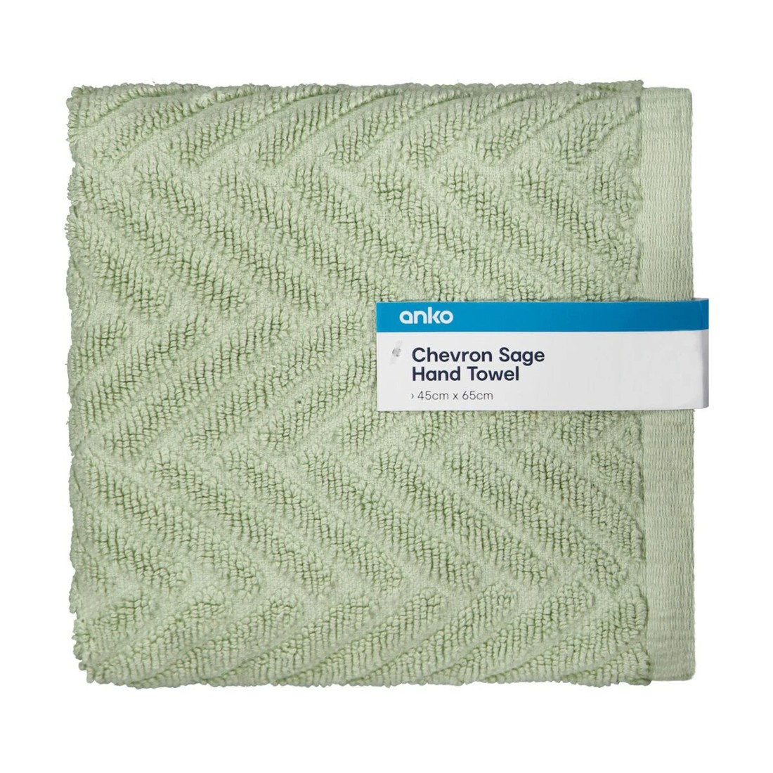 5 Chevron Cotton Hand Towel - Sage, 5 of 6