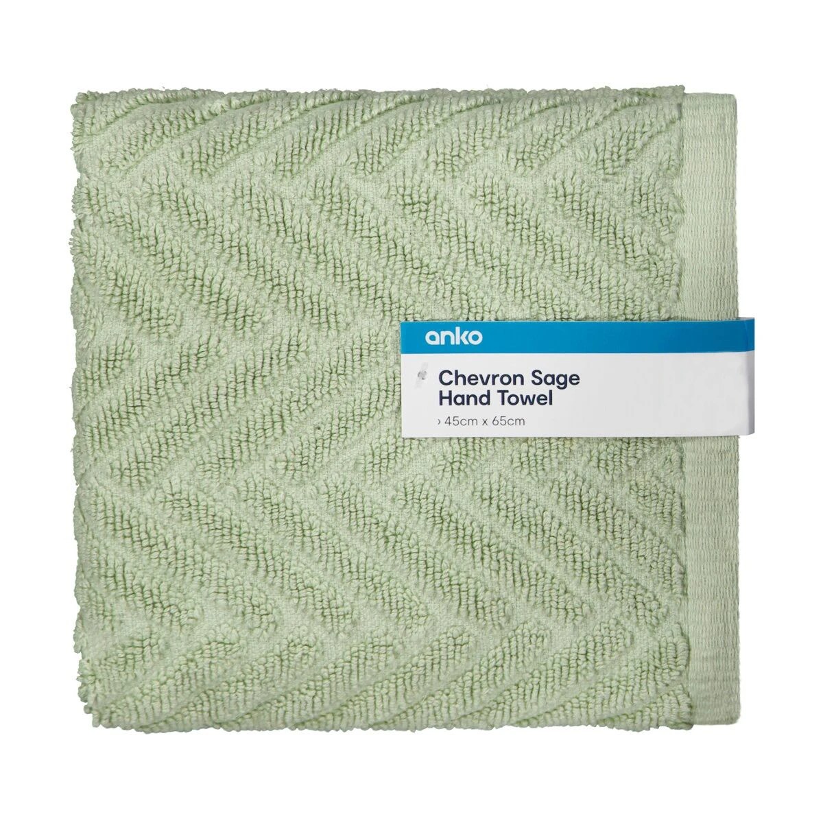 5 Chevron Cotton Hand Towel - Sage, 5 of 6