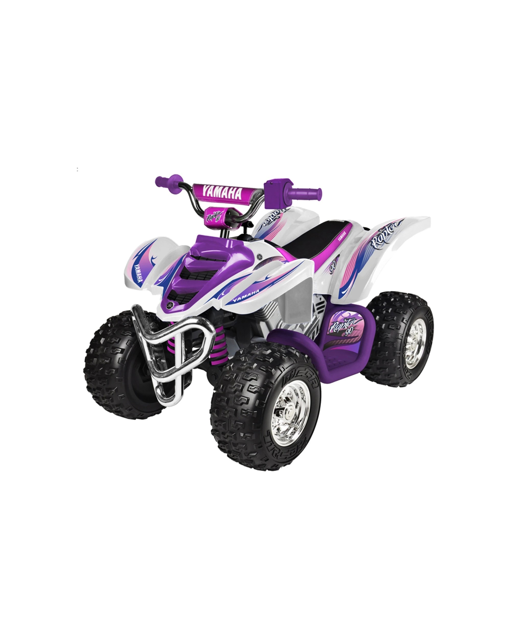 1 Yamaha Kids Children 12V Electric Raptor ATV Ride On Girls Toy - Purple, 1 of 5