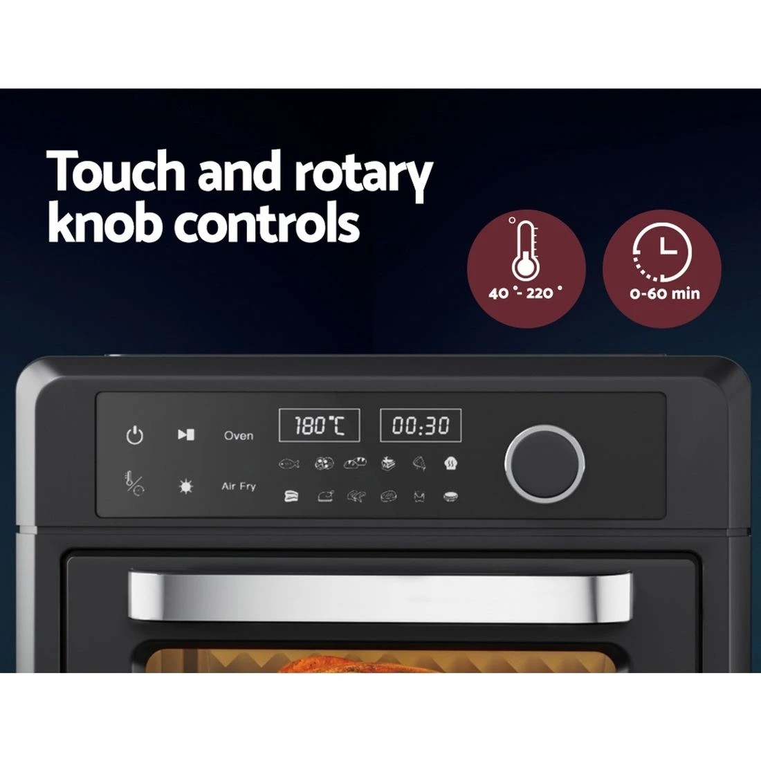 6 Devanti Air Fryer 20L LCD Fryers Oven
 - black, 6 of 7