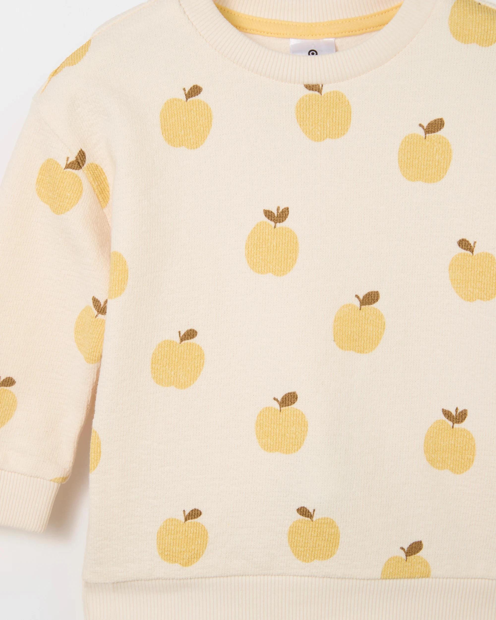 2 Target Baby Organic Cotton Baby Crew Fleece Top and Short 2 Piece Set APPLES, 2 of 6