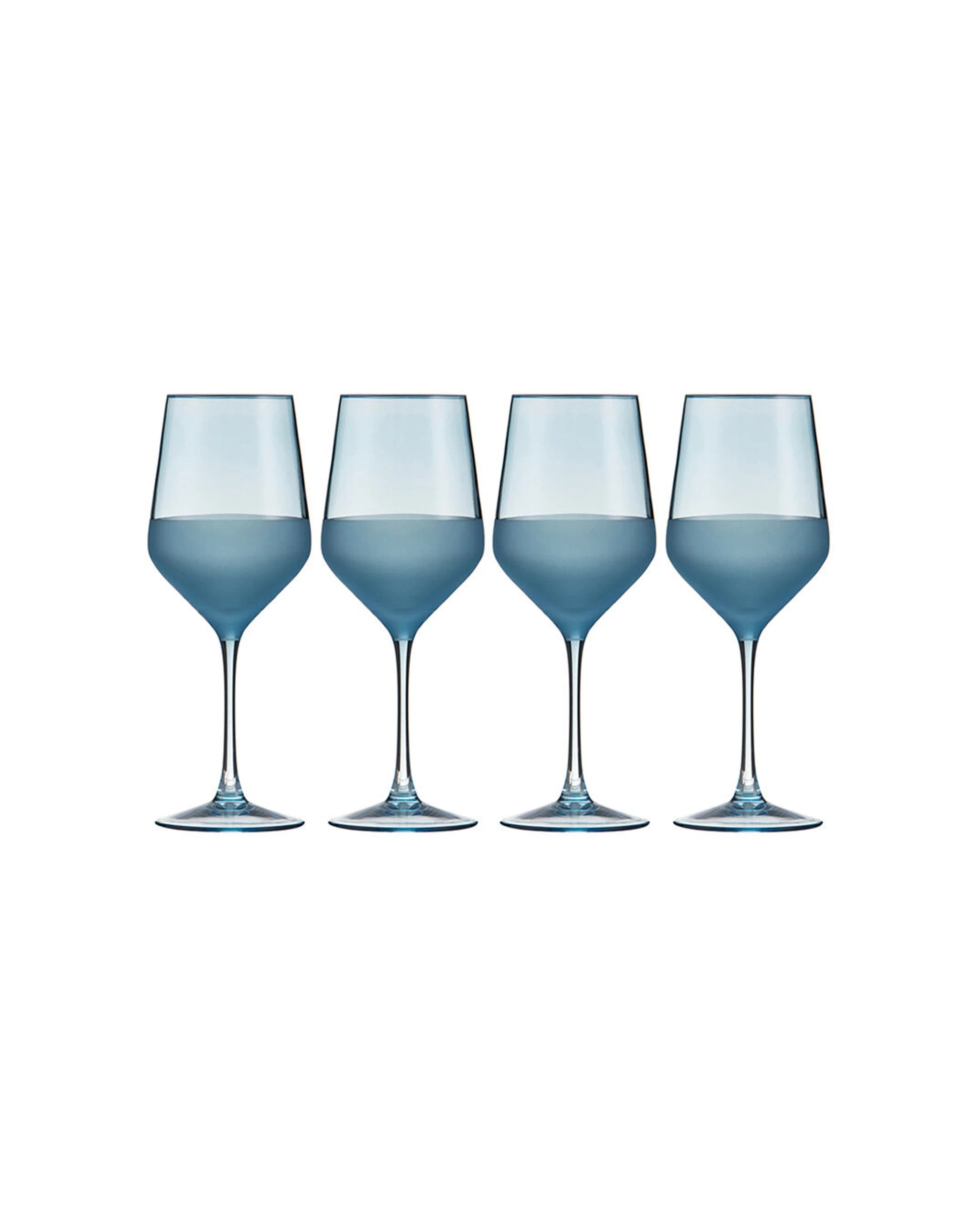 1 Ladelle 4pc Panama Durable Beverage Wine Glass Drinkware Barware Ocean - Blue, 1 of 2