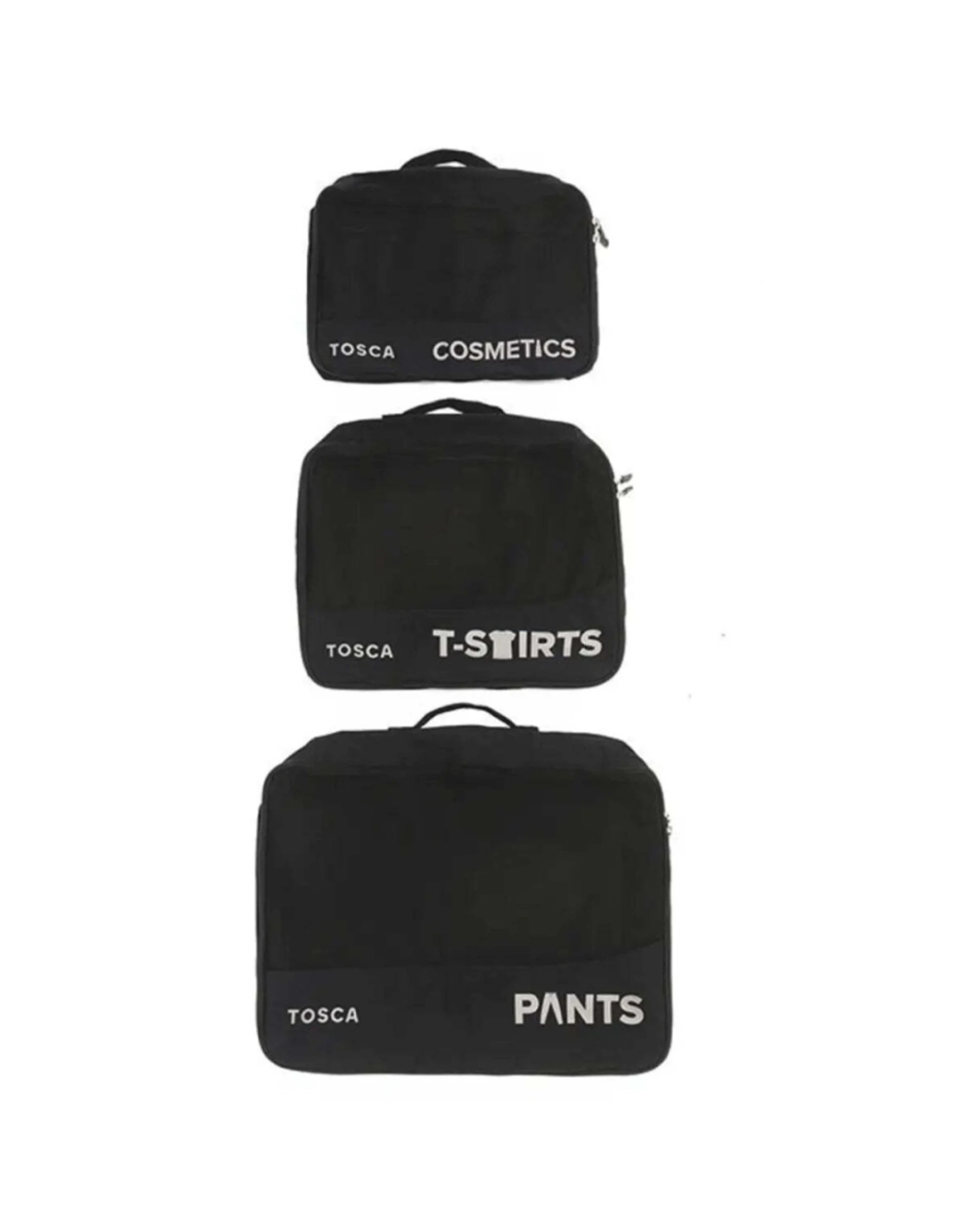3 Tosca 6pc Packing Organiser Lightweight Travel Cubes Efficient Packing - Black, 3 of 3