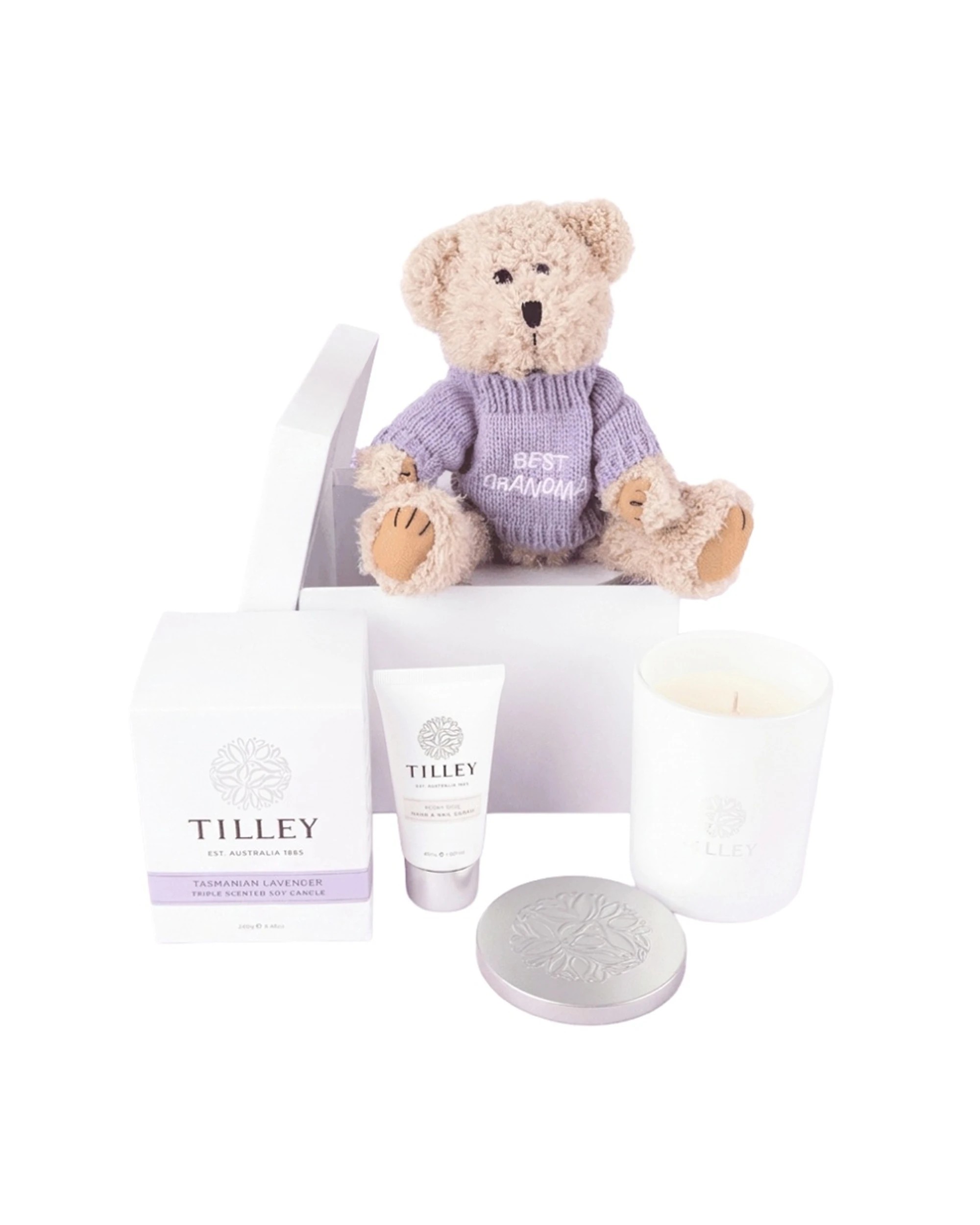 1 Gift Basket Best Grandma Present Box Set Pamper Teddy Body Care Candle - Multi, 1 of 6