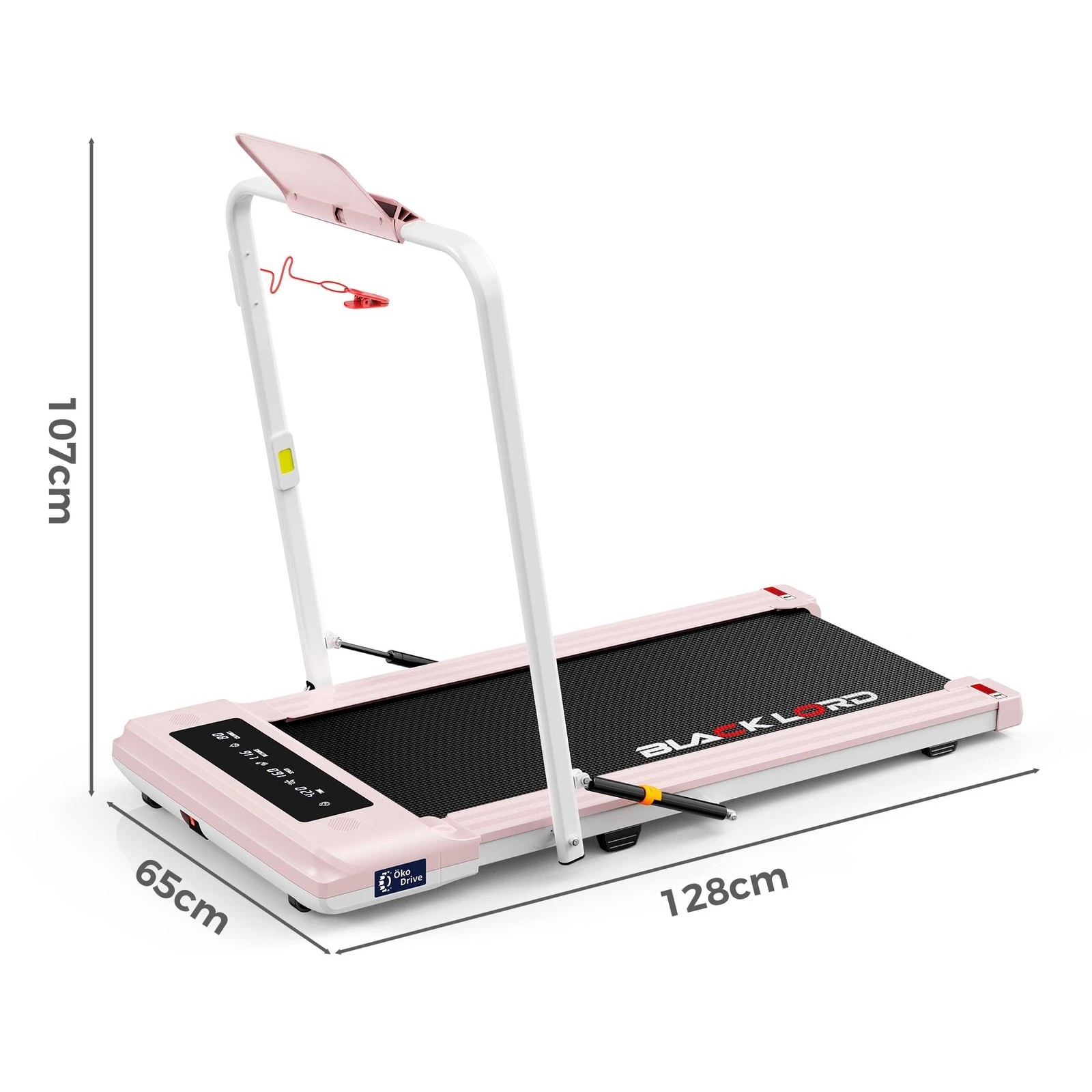 2 Black Lord Treadmill 2 IN 1 Electric Walking Pad Hydraulic Foldable 40cm Belt - Pink, 2 of 10