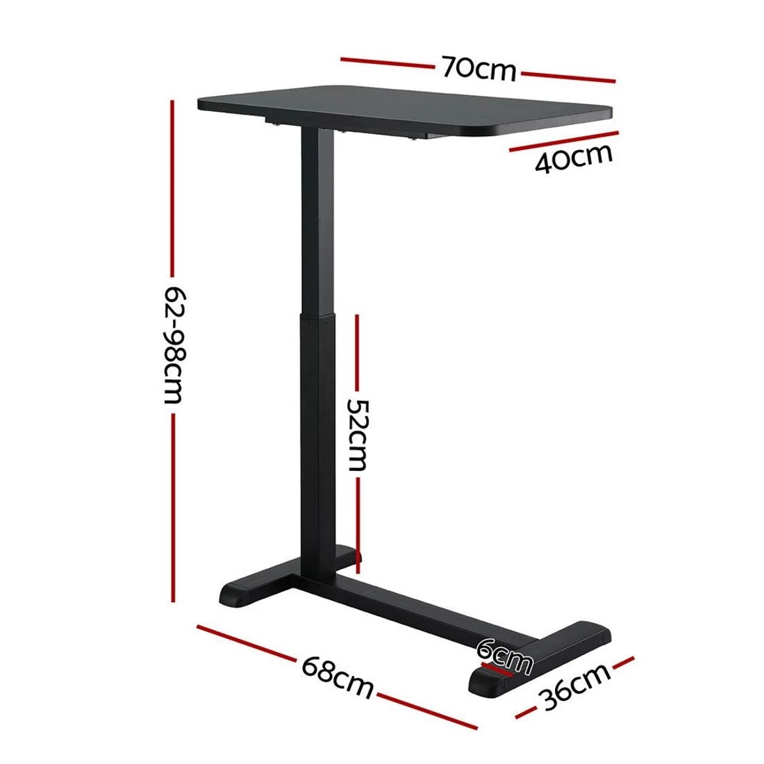 1 Artiss Laptop Desk Height Adjustable Mobile Workstation Computer Desks 70CM - Black, 1 of 7
