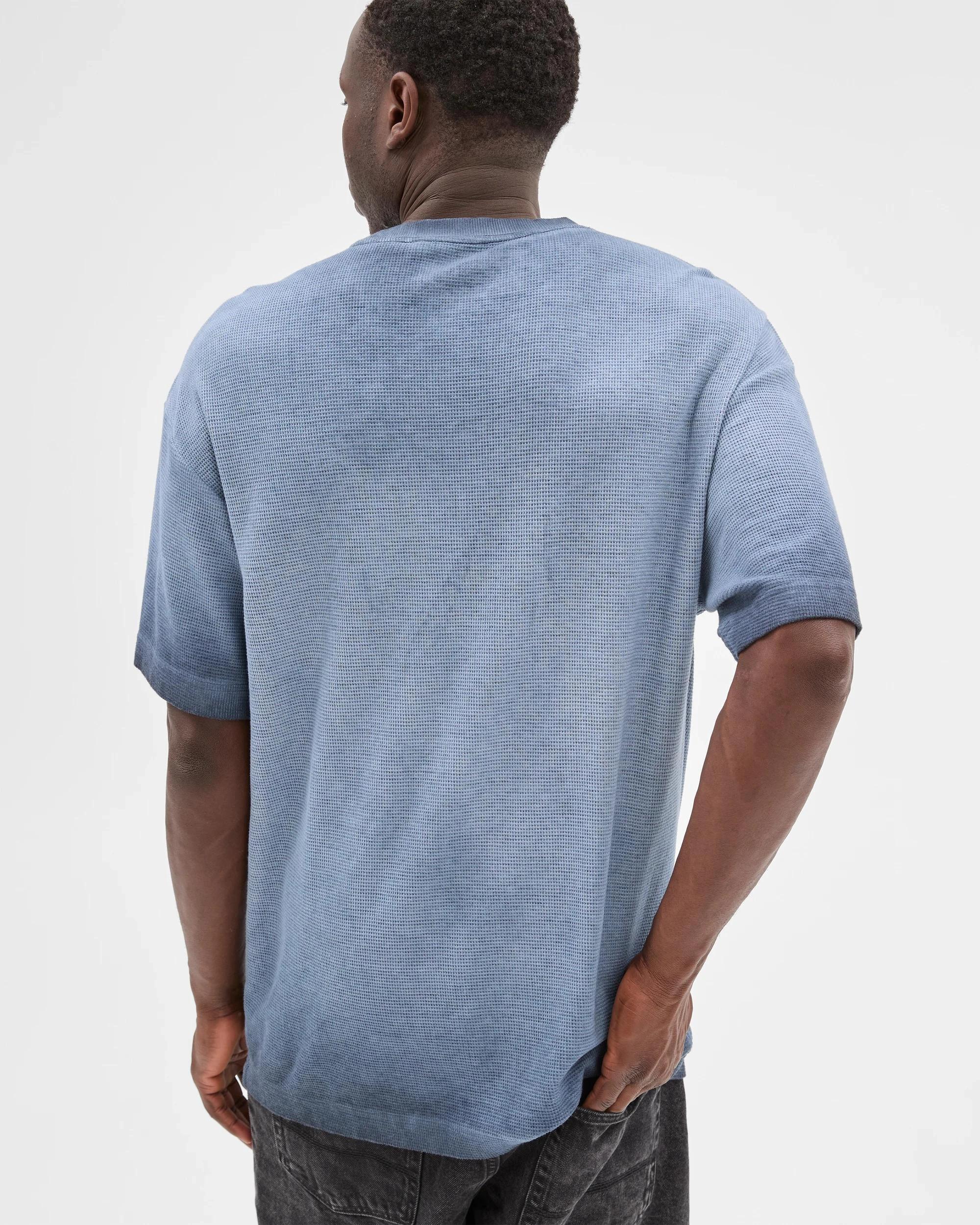 3 Australian Cotton Blend Waffle T-Shirt - Commons NAVY BLAZER, 3 of 6