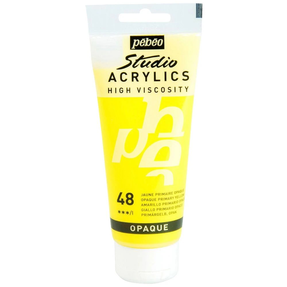1 Pebeo Studio Acrylic Paint 100mL Primary Yellow, 1 of 2