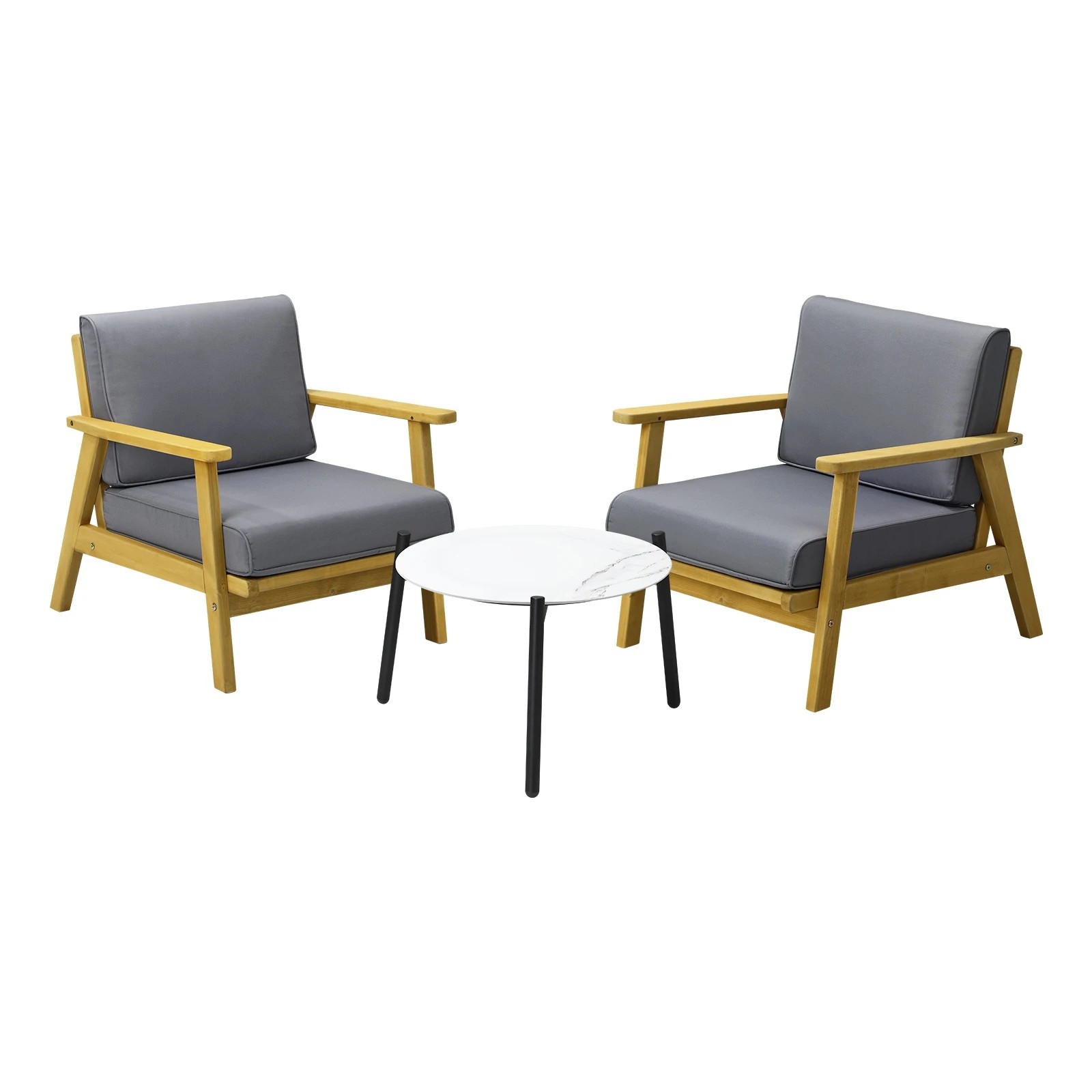 1 Livsip 3pcs Outdoor Lounge Set Patio Furniture Sets 50cm Coffee Side Table
 - Multi, 1 of 10