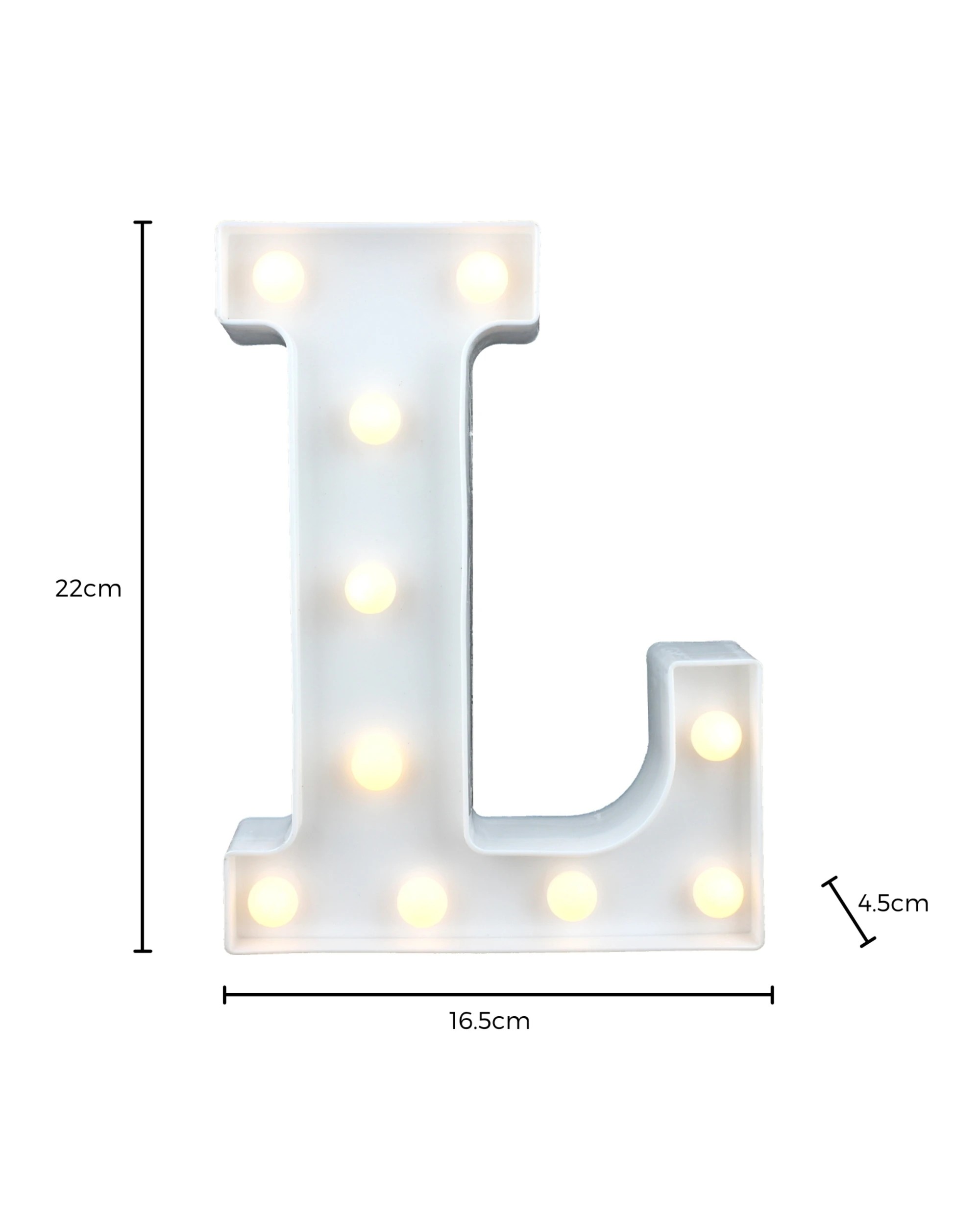 3 Partyrama LED Light Up Letter L White, 3 of 3