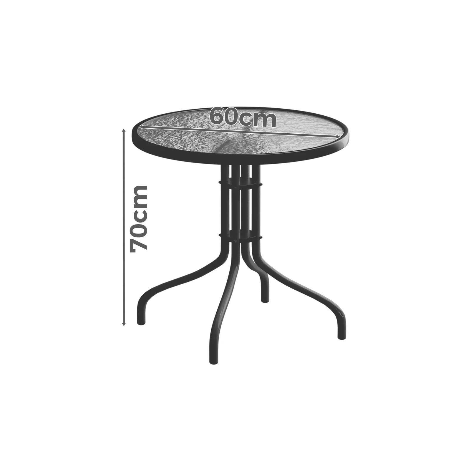 5 Alfordson Outdoor Furniture Patio Coffee Side Table Garden 60CM Glass - Black, 5 of 10