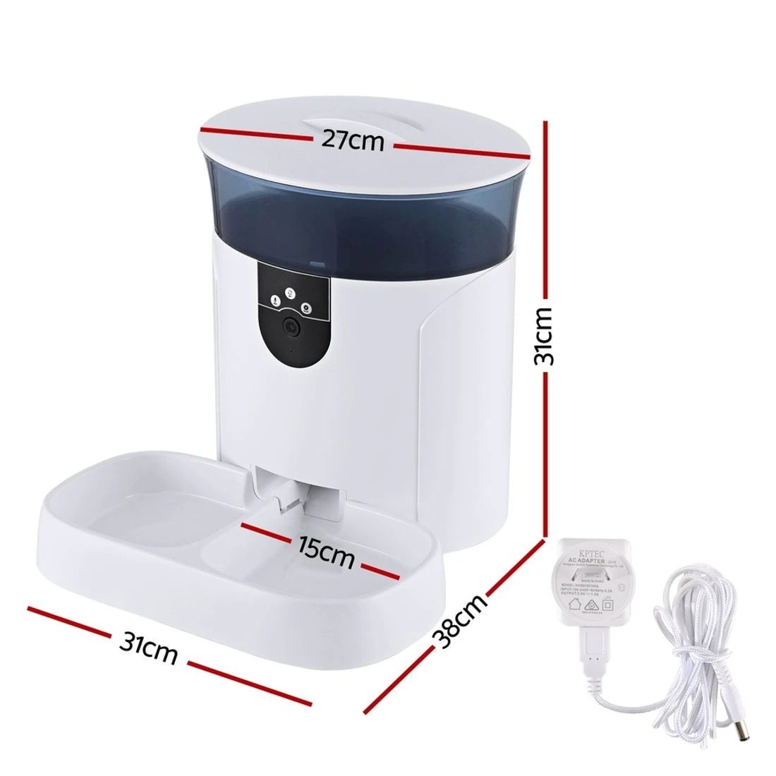 2 i.Pet Automatic Pet Feeder Dog Cat Camera Wifi Smart Food Dispenser Timer 7L APP
 - white, 2 of 5