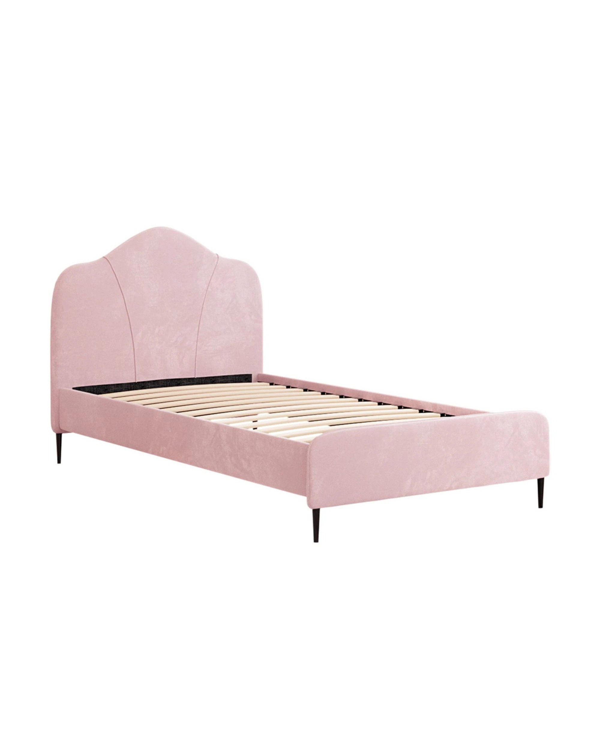 1 Artiss Bed Frame King Single Size Velvet  OLAN - Pink, 1 of 6