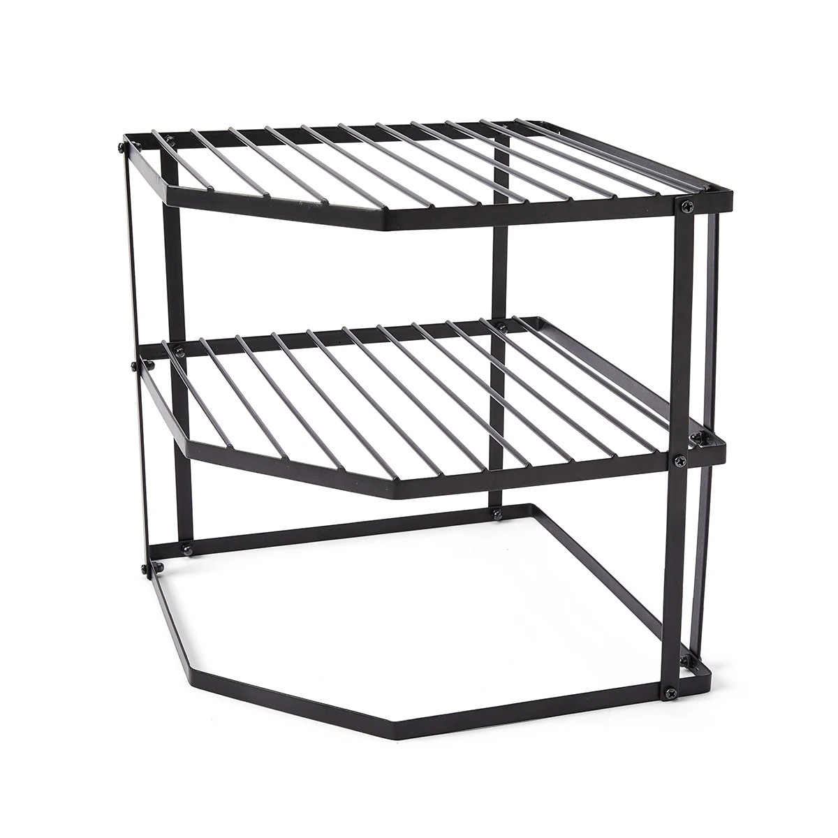 4 3 Tier Corner Pantry Shelf - Black, 4 of 9