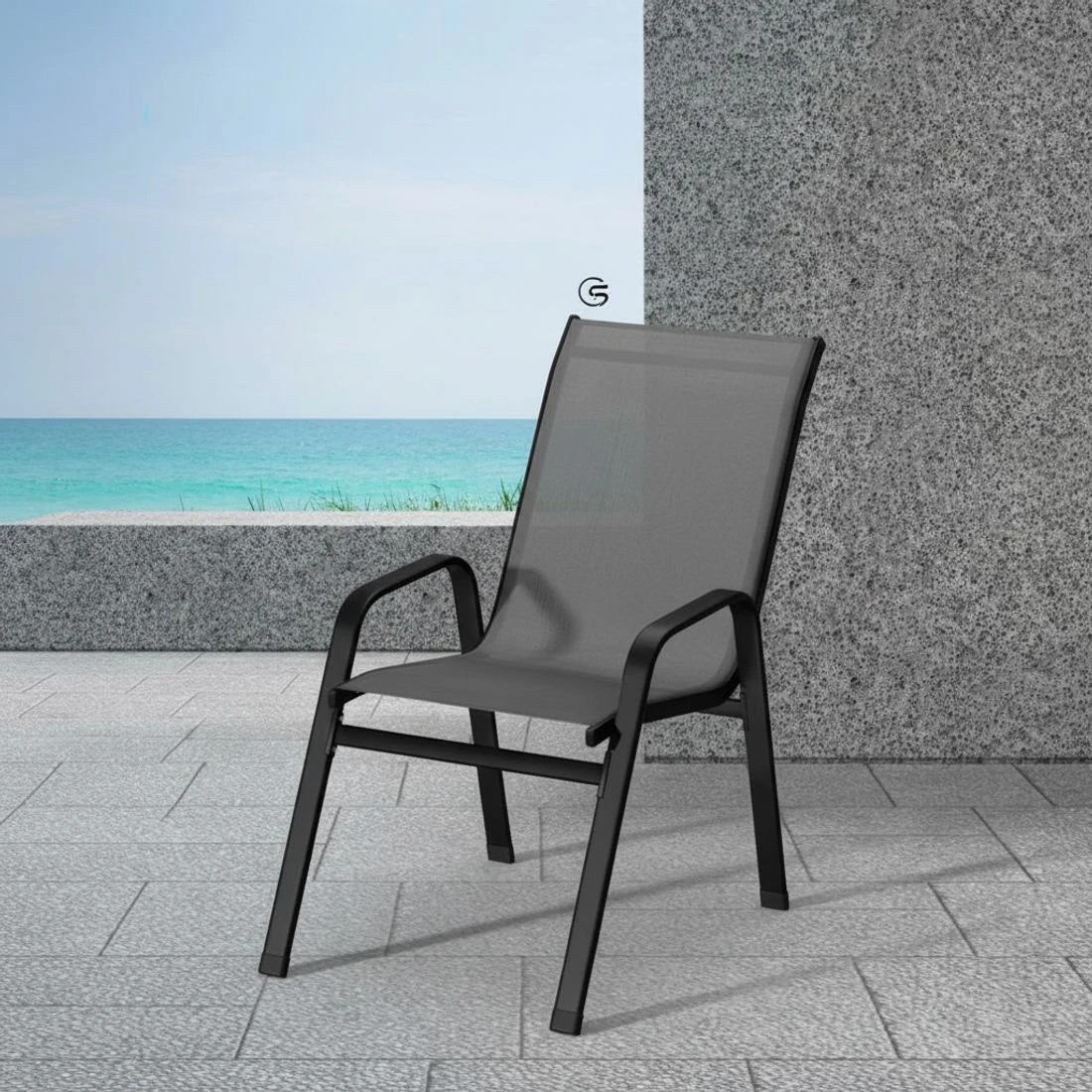 5 Gardeon 6PC Outdoor Dining Chairs - Grey, 5 of 6