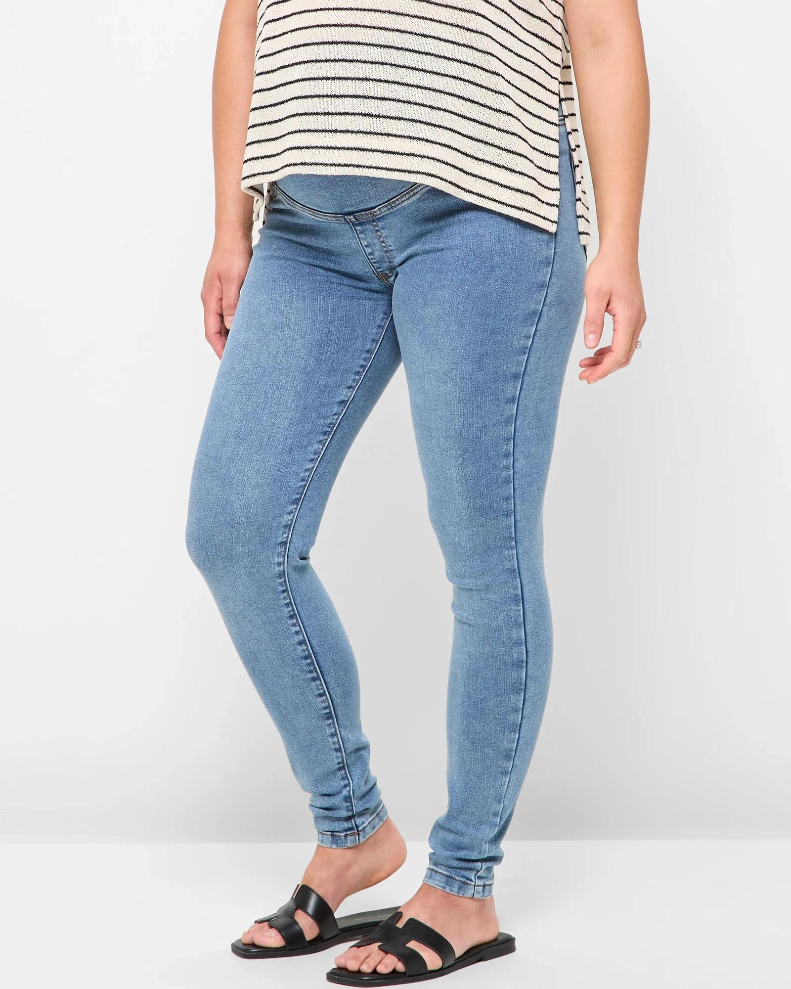 3 Target Maternity Over The Belly Denim Jeggings DAYBREAK BLUE, 3 of 5