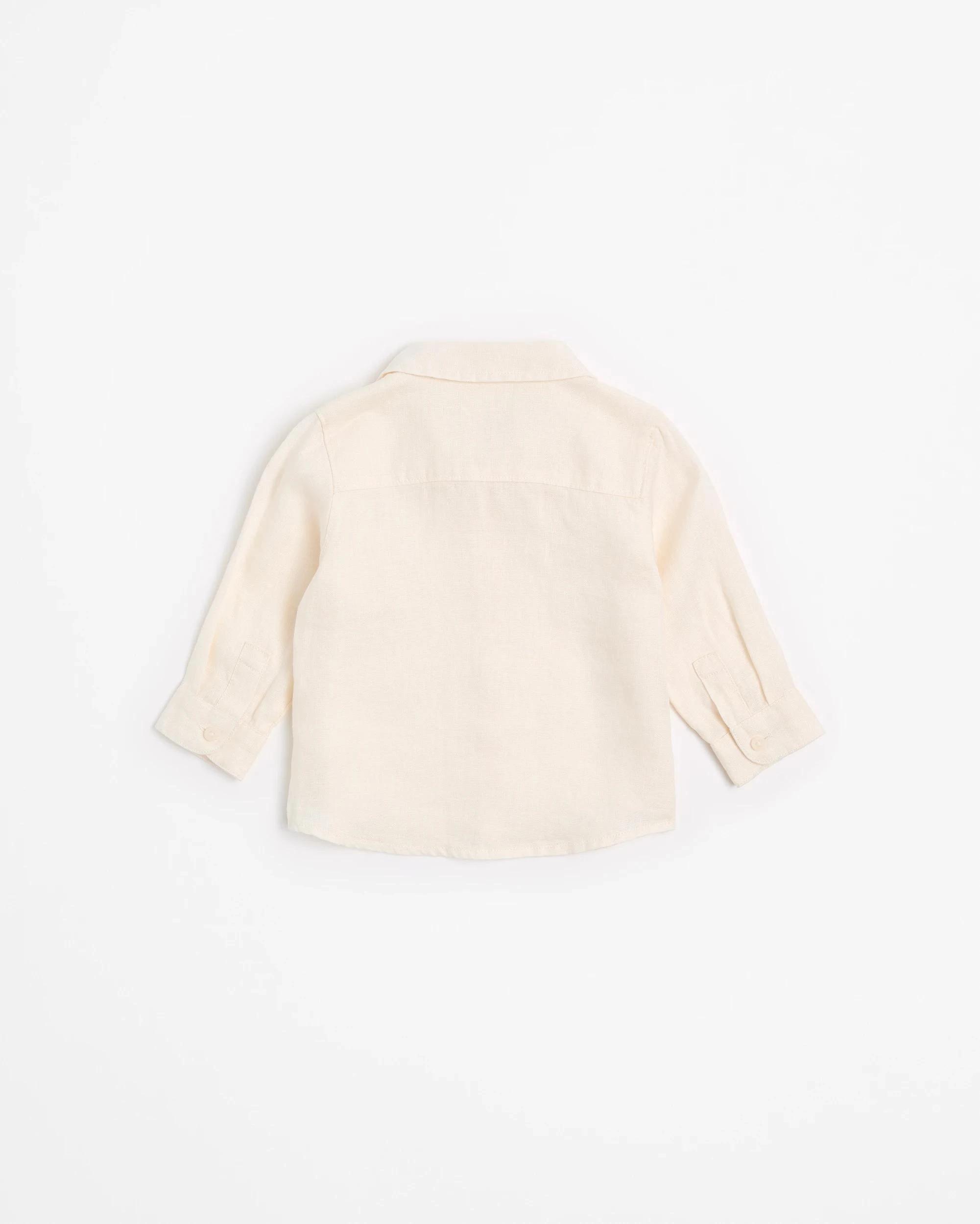 3 Target Baby European Linen Long Sleeve Shirt CREAM, 3 of 3