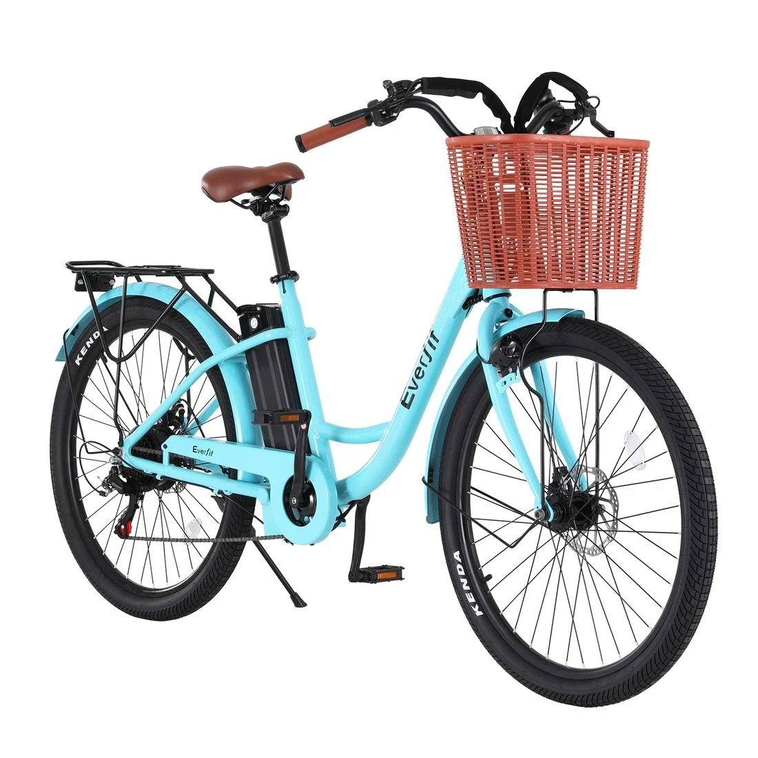 2 Everfit 26" Electric Bike City Bicycle eBike e-Bike Commuter w/ Battery - Blue, 2 of 6