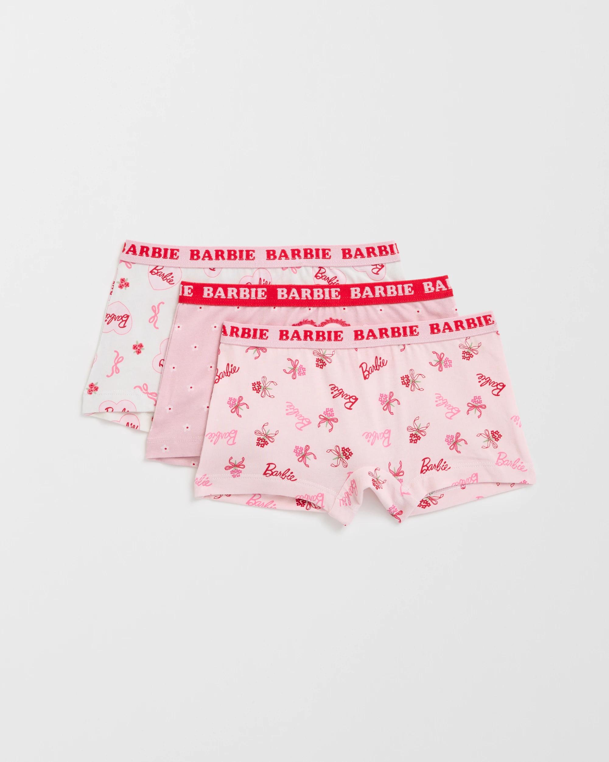 1 Barbie Australian Cotton 3 Pack Younger Girls Shortie BARBIE, 1 of 2