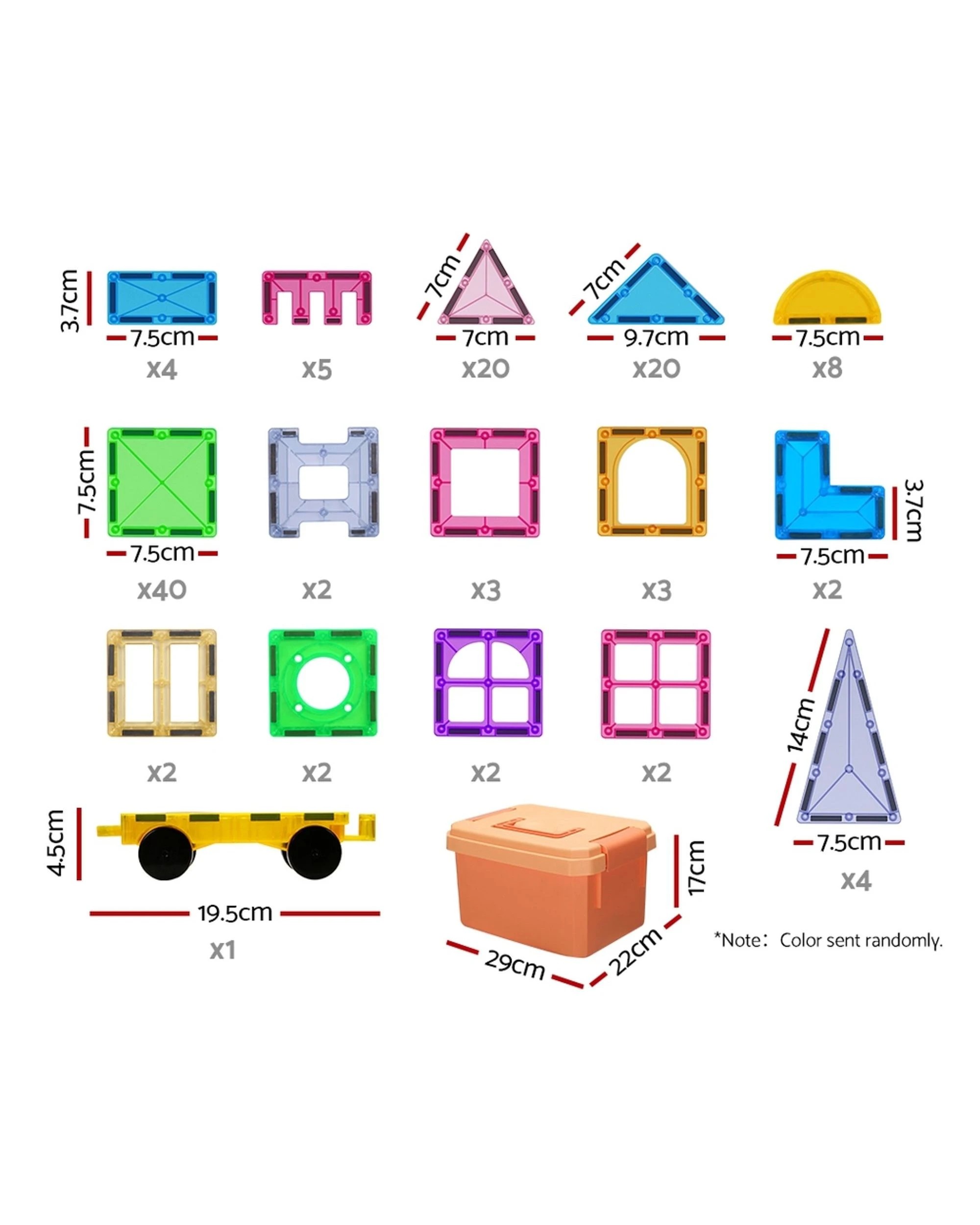 2 Keezi 120pcs Kids Magnetic Tiles Blocks Building Educational Toys Children Gift - Multi, 2 of 4