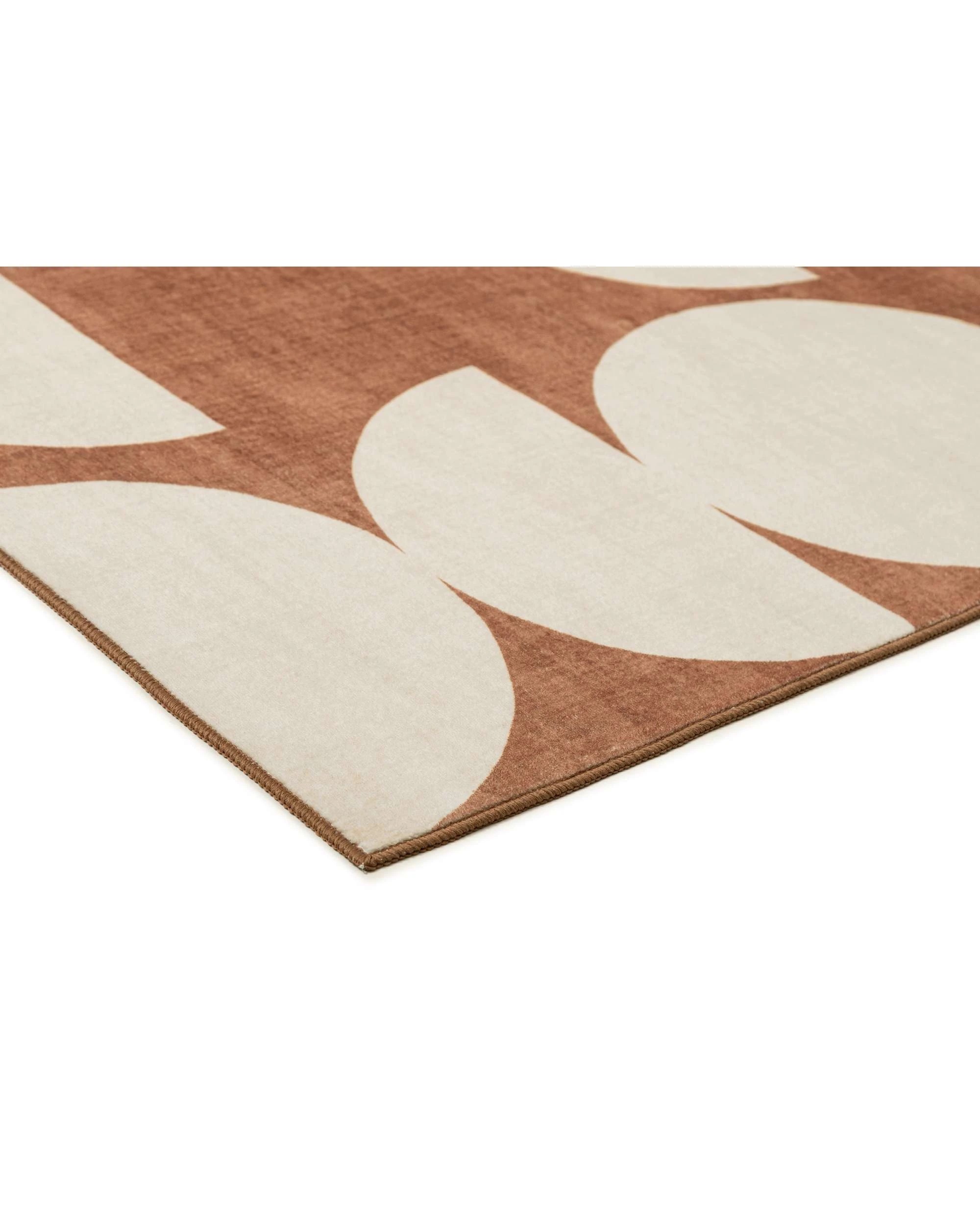 4 Loopsie Balade Geometric Washable Rug-370cm x 270cm - Orange, 4 of 8